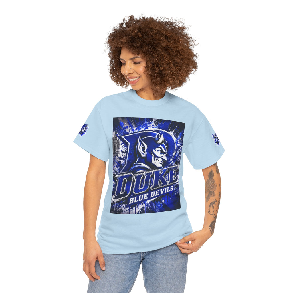 Duke Blue Devils Graphic Tee — Splatter Devil Logo T‑Shirt