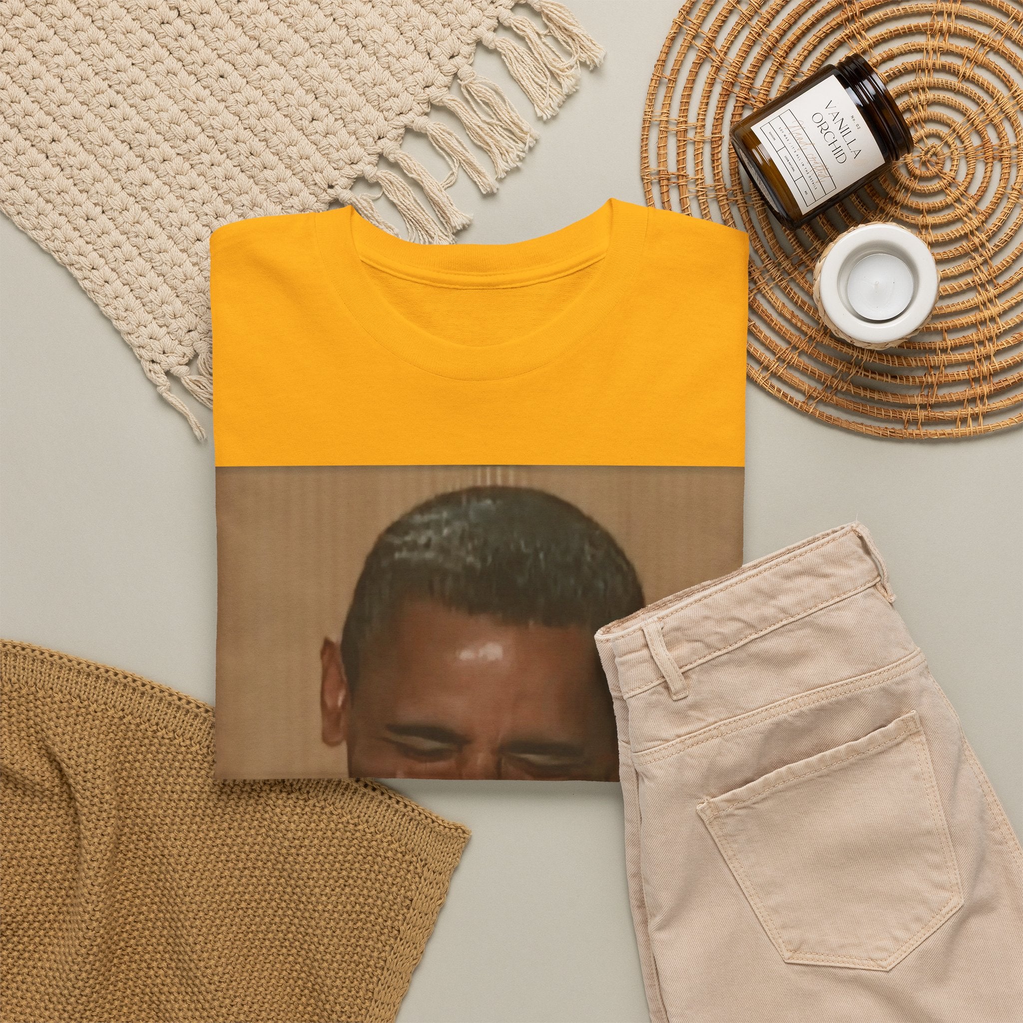 Laughing President Photo Tee — Vintage Smile Graphic T-Shirt