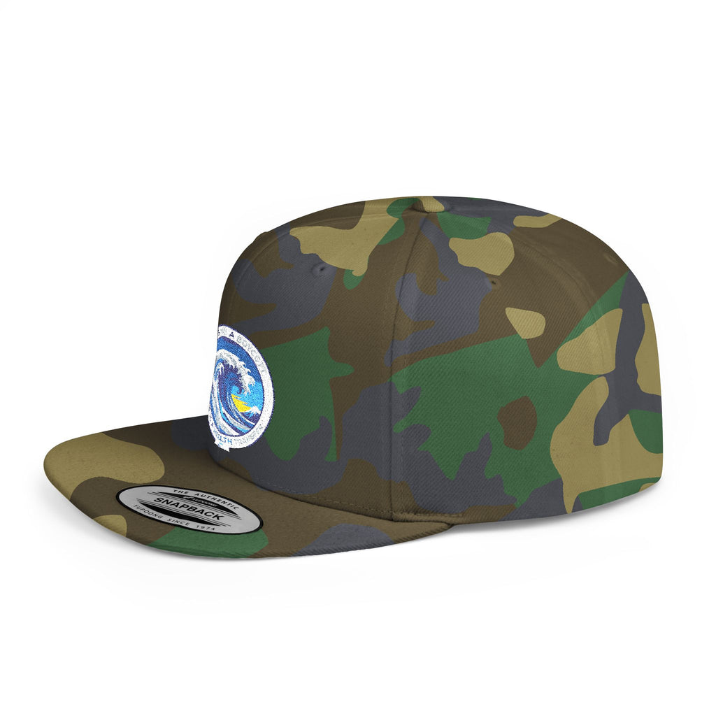 Copy of Reggae Vibes Flat Bill Snapback Hat — Colorful Rasta Music Patch
