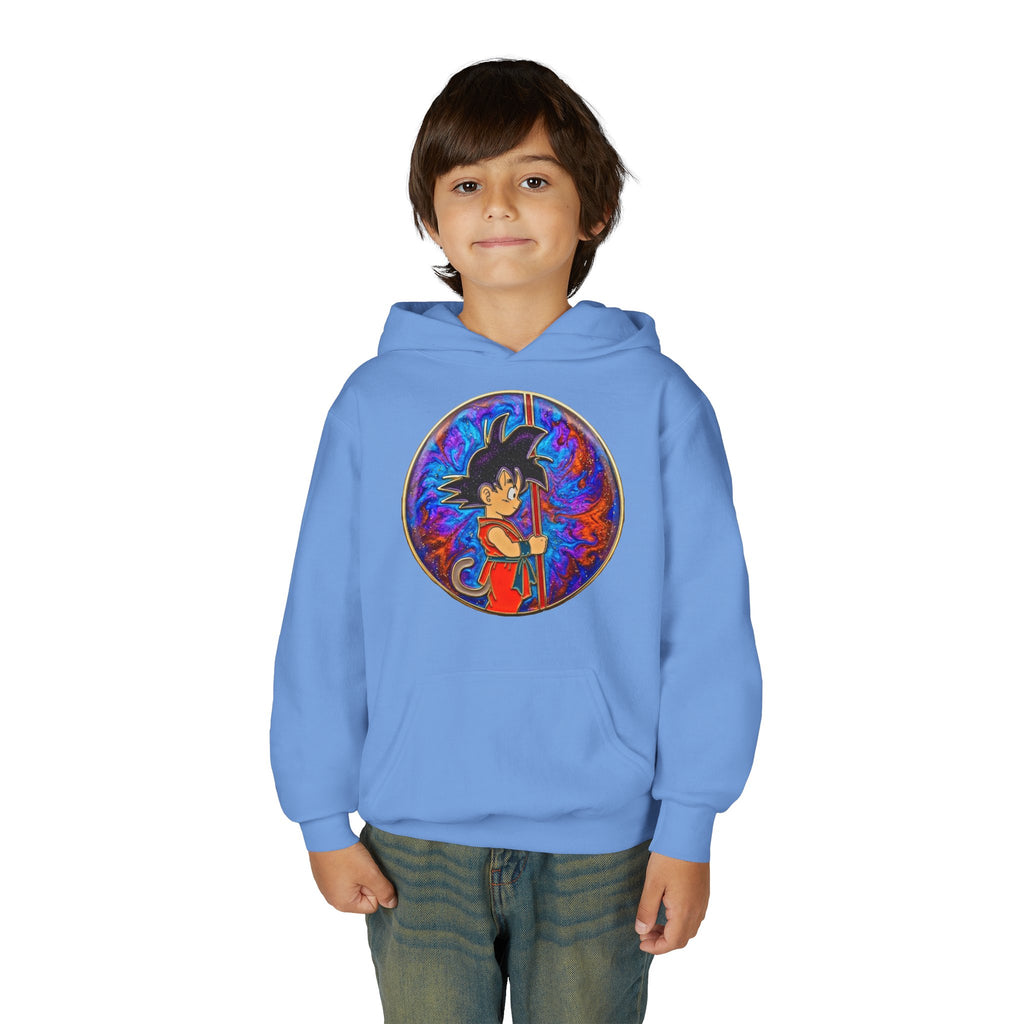 Dragon Boy Hoodie — Goku Cartoon Emblem Youth Hooded Sweatshirt