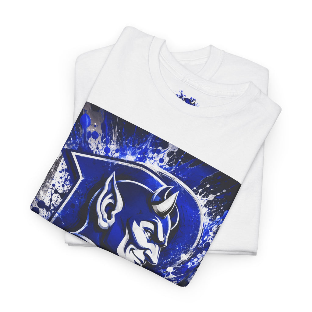 Duke Blue Devils Graphic Tee — Splatter Devil Logo T‑Shirt