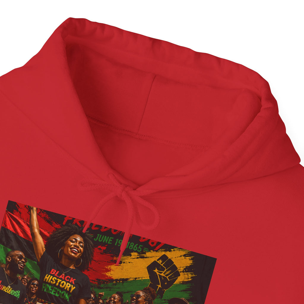 Juneteenth Celebration Hoodie — Juneteenth 1865 Freedom Retro Graphic Hooded Sweatshirt