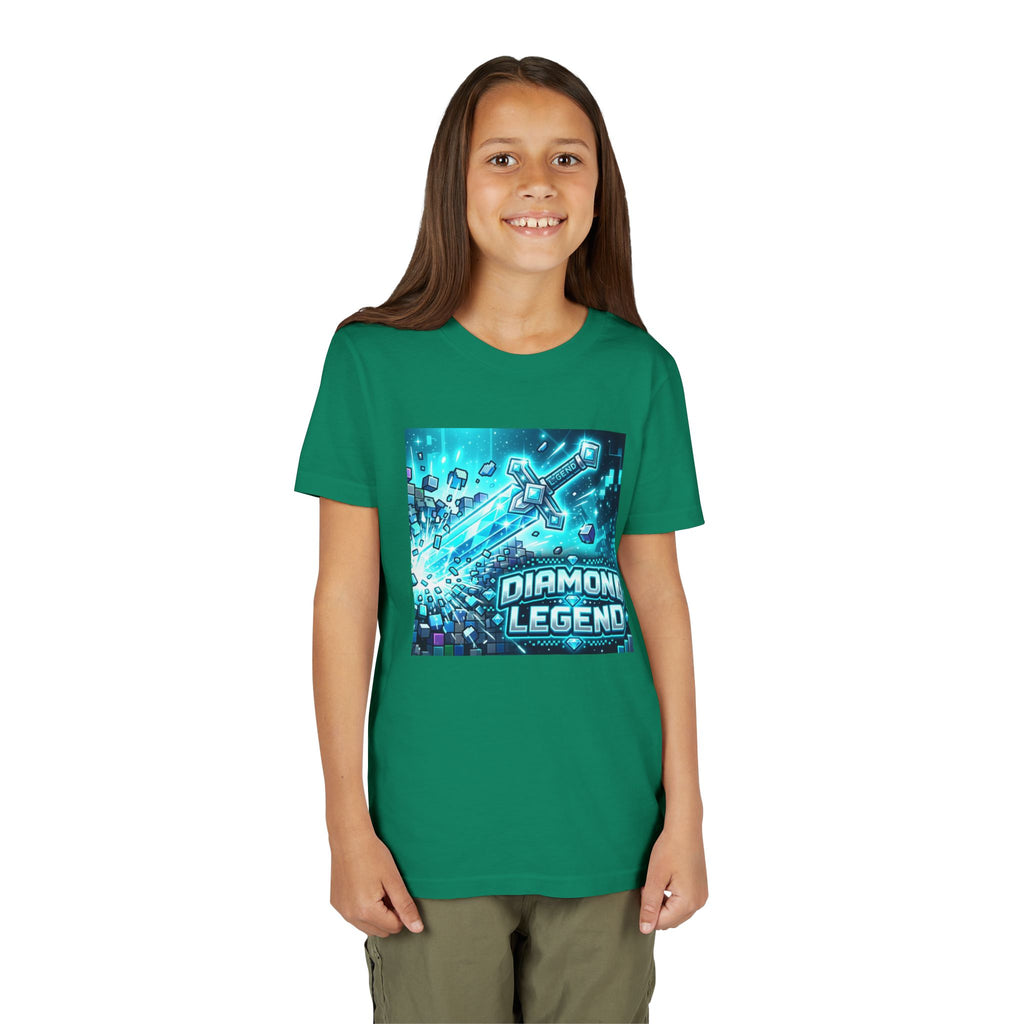 Youth Diamond Legend Tee — Pixel Minecraft-Style Gem Graphic Shirt