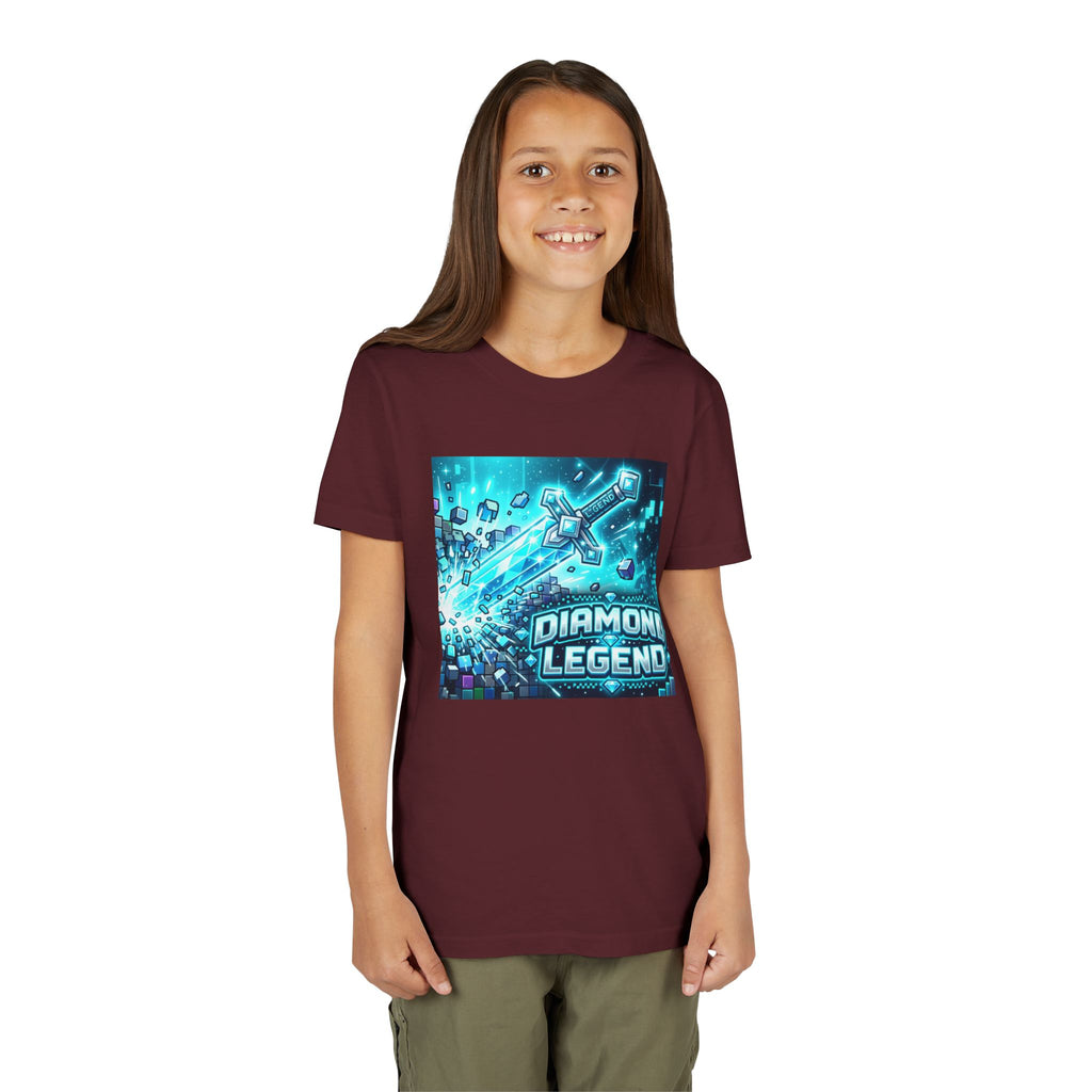 Youth Diamond Legend Tee — Pixel Minecraft-Style Gem Graphic Shirt