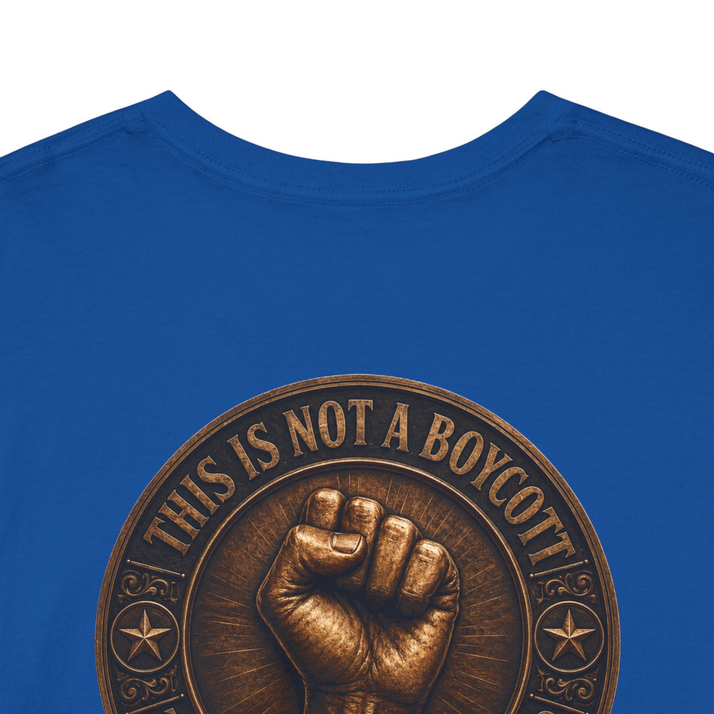 Graphic Tee — 'This Is Not A Boycott' Fist Emblem with Vintage Group Portrait