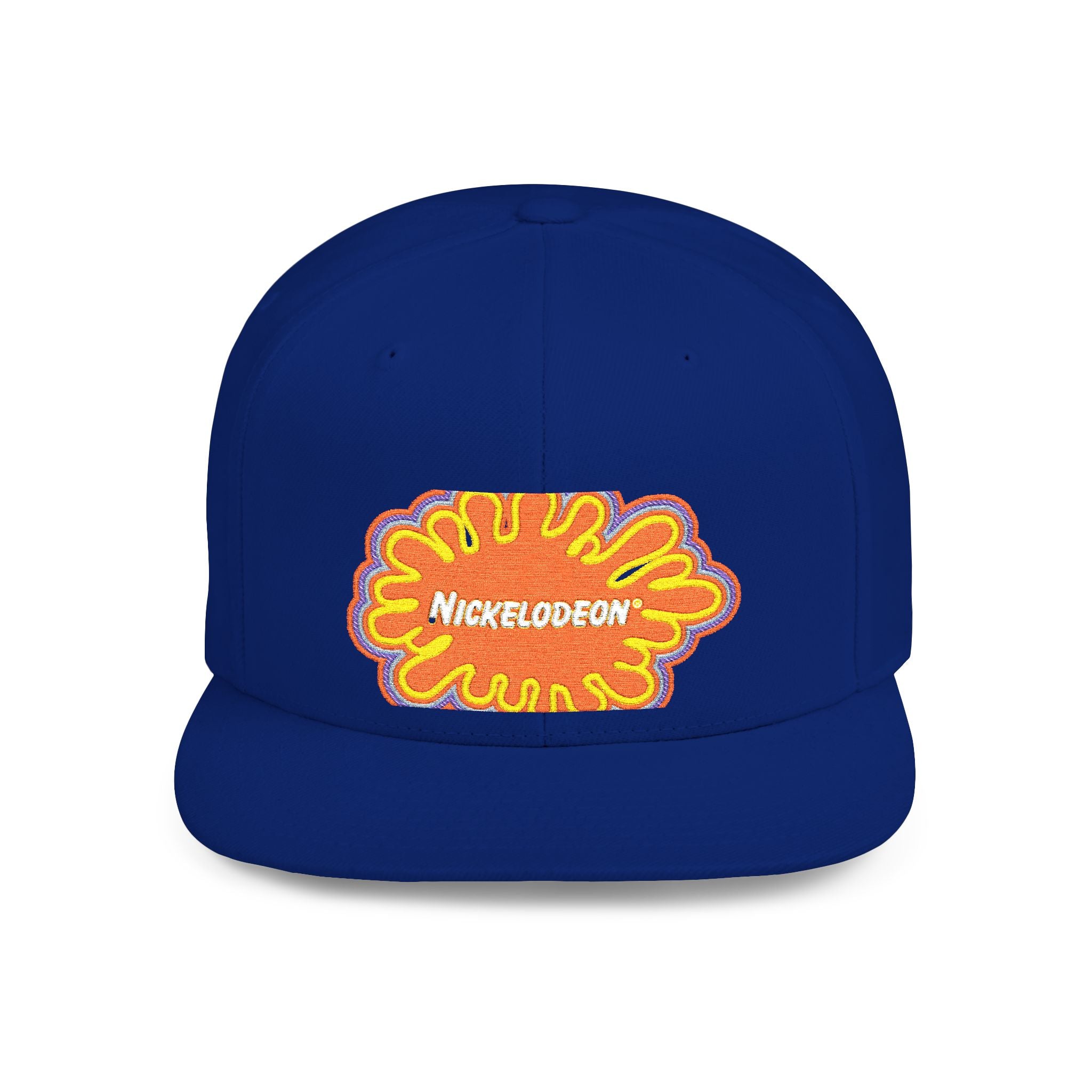 Nickelodeon Slime Logo Flat Bill Snapback Hat — Retro 90s Cartoon Cap