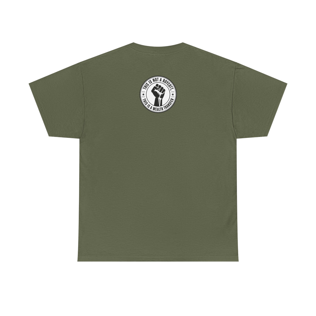 Graphic Tee — Retro Portrait Front with Black Power Fist Back