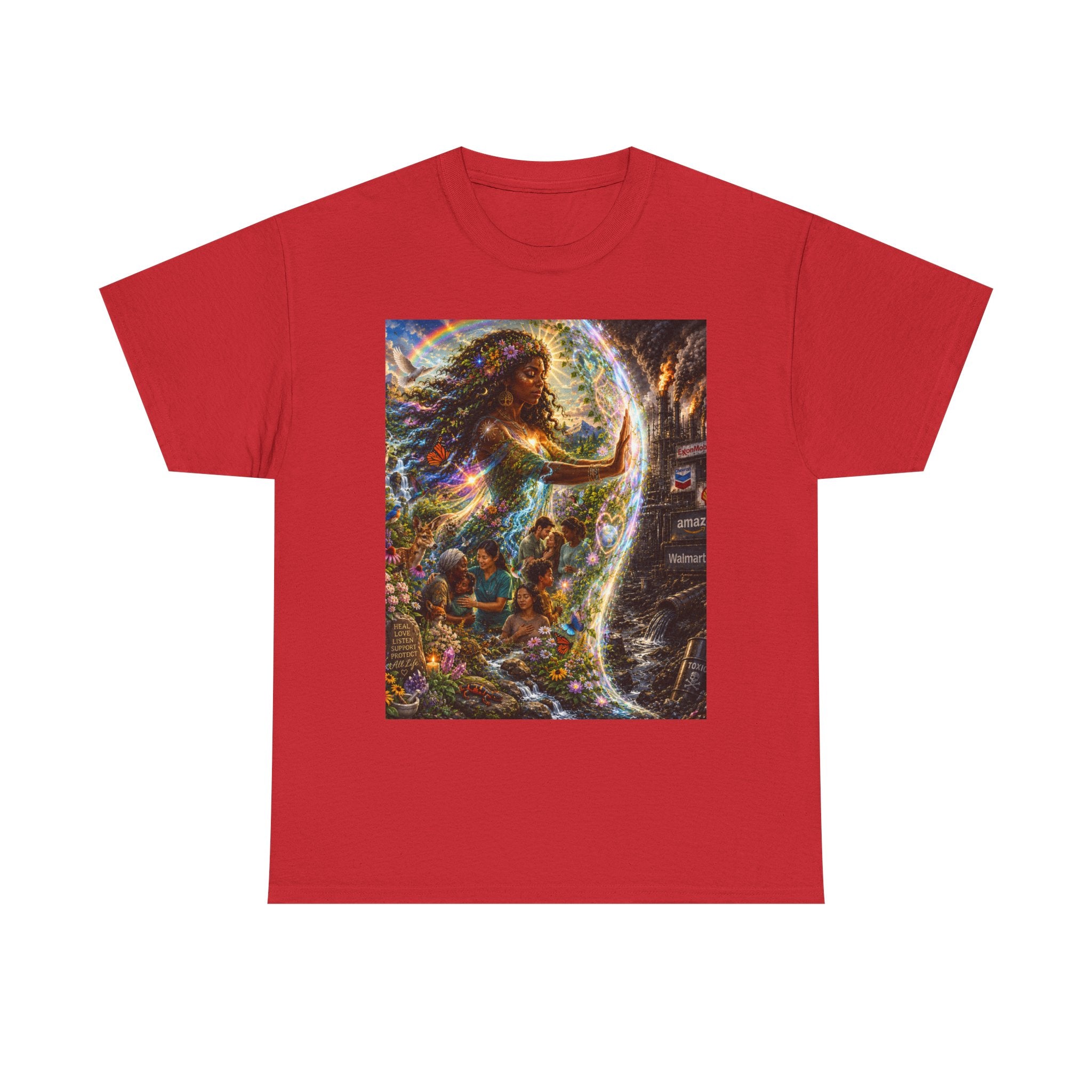 Cosmic Guardian Tee — Earth Mother Spiritual Graphic T-Shirt