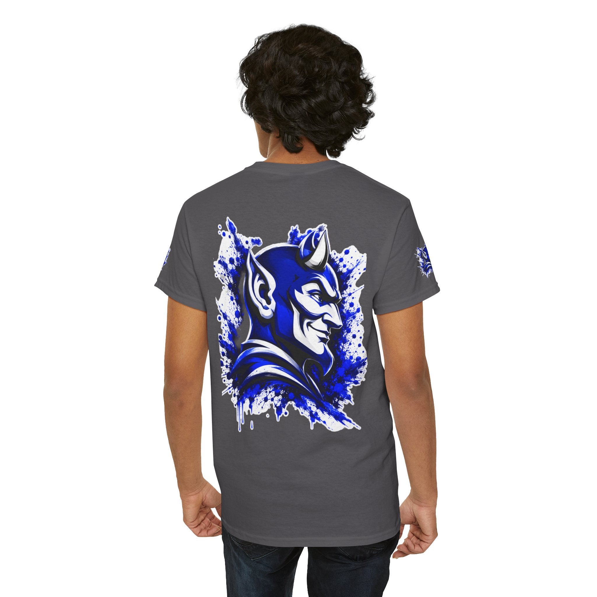 Duke Blue Devils Graphic Tee — Splatter Devil Logo T‑Shirt