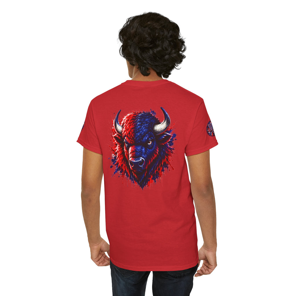 Howard University Buffalo Spirit Tee — HU Bison Red & Blue Campus Shirt