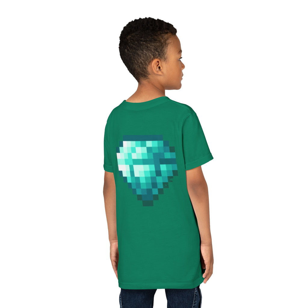 Youth Diamond Legend Tee — Pixel Minecraft-Style Gem Graphic Shirt
