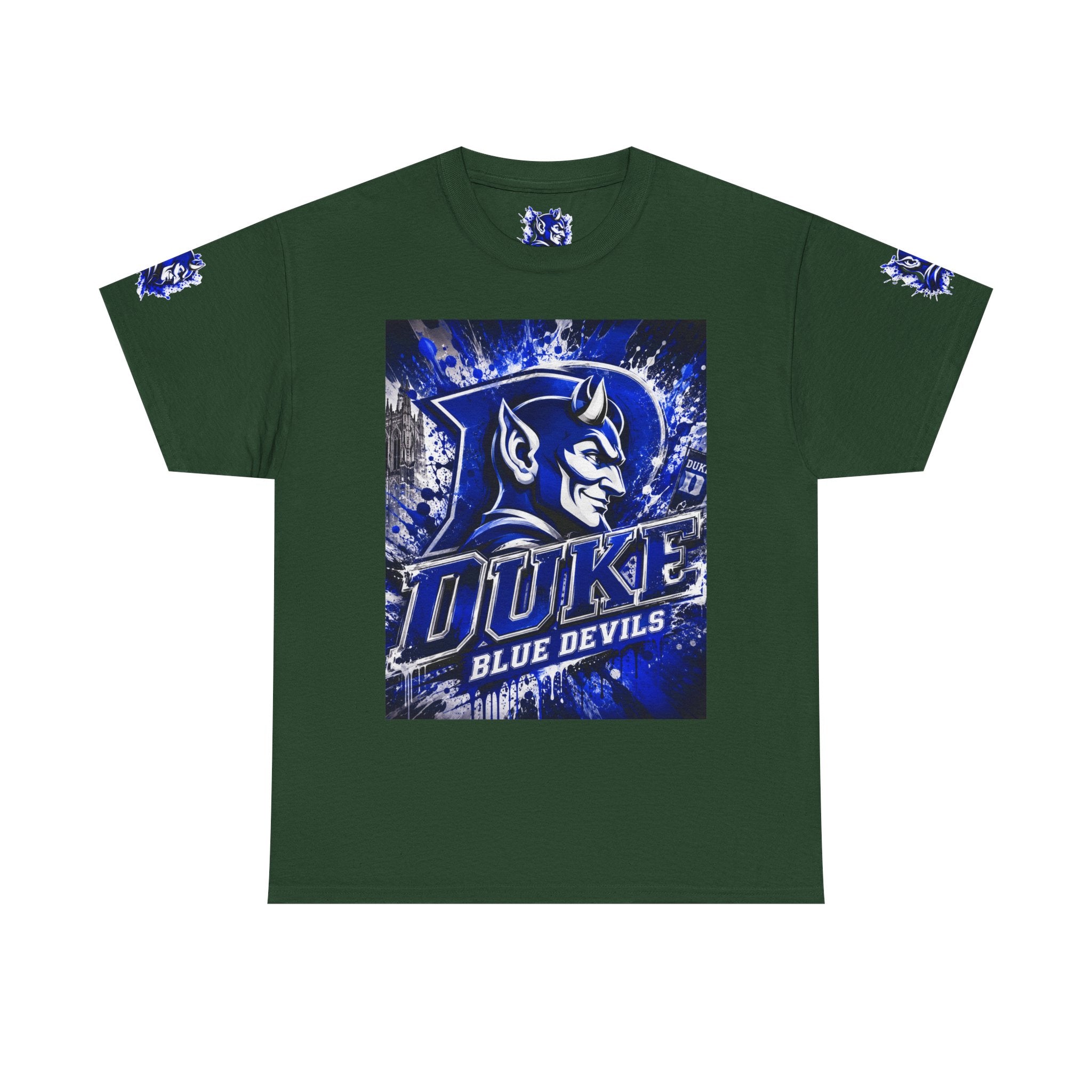 Duke Blue Devils Graphic Tee — Splatter Devil Logo T‑Shirt