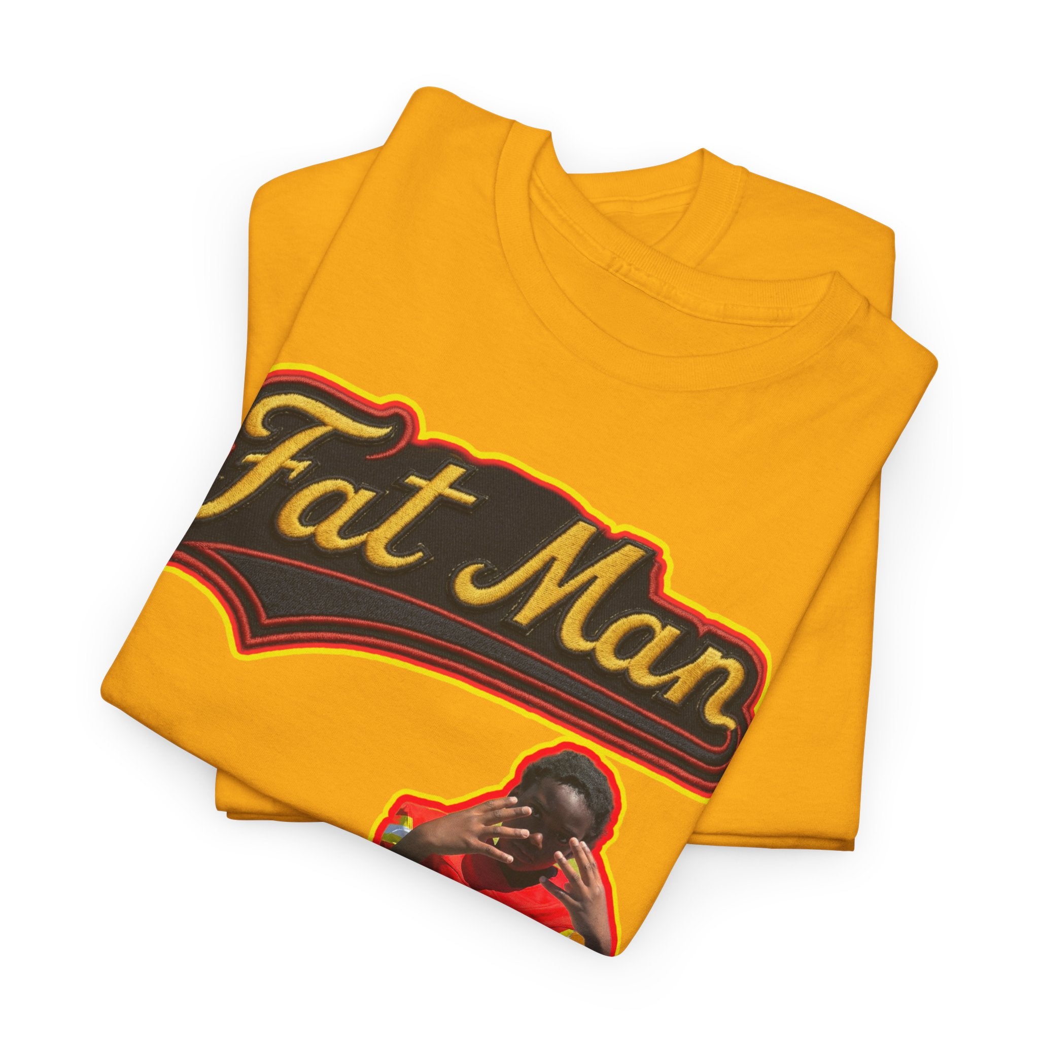 Fat Man Graphic Tee — Retro Boxing Design with '10' Back Patch
