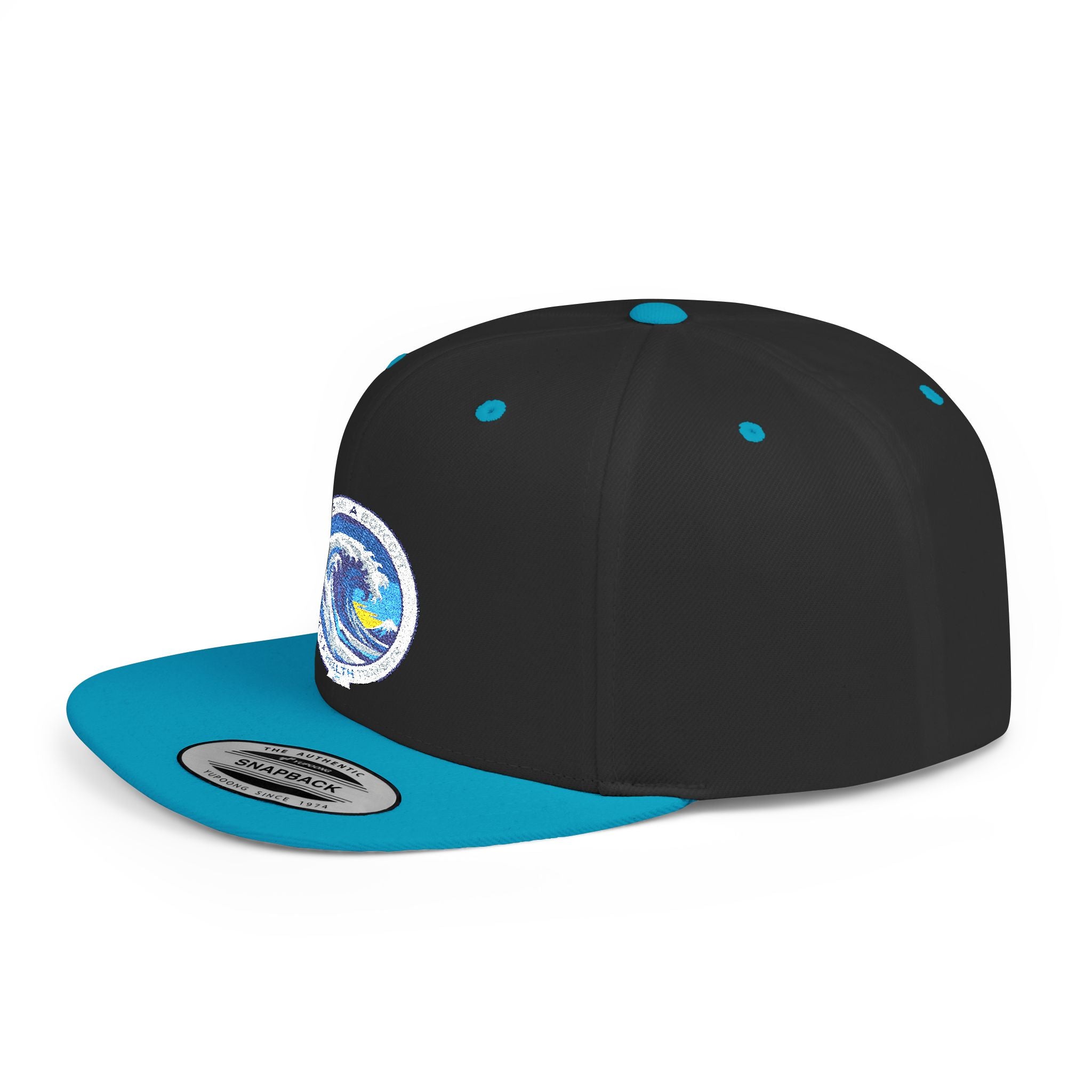 Copy of Reggae Vibes Flat Bill Snapback Hat — Colorful Rasta Music Patch