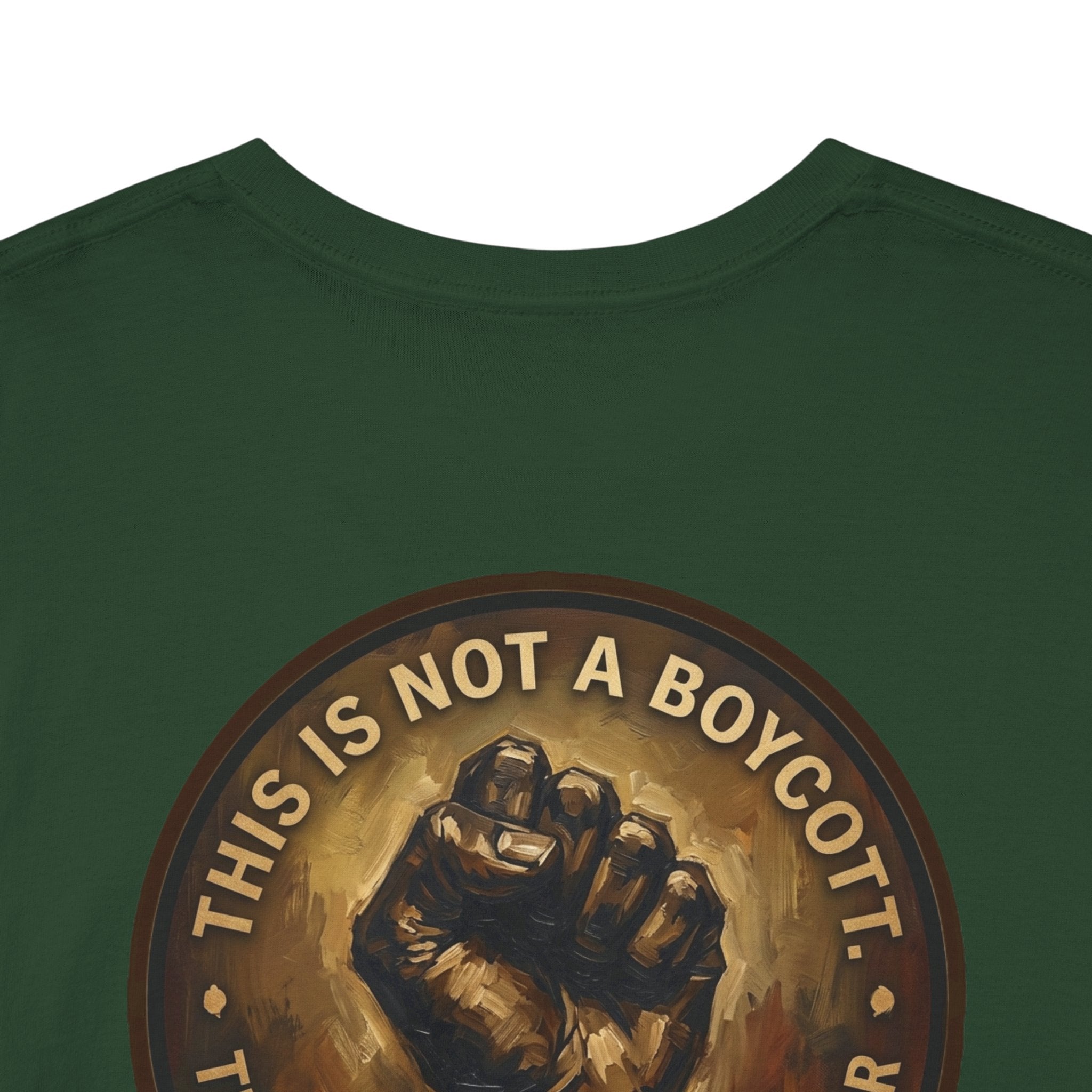 Jesus Portrait Tee with 'This Is Not A Boycott — This Is A Wealth Transfer' Back Emblem