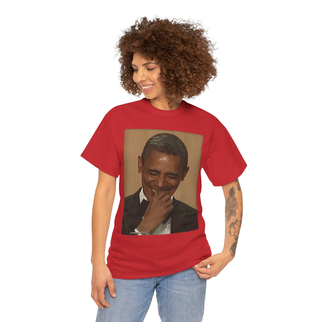 Laughing President Photo Tee — Vintage Smile Graphic T-Shirt