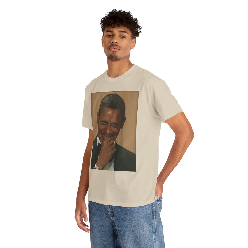 Laughing President Photo Tee — Vintage Smile Graphic T-Shirt