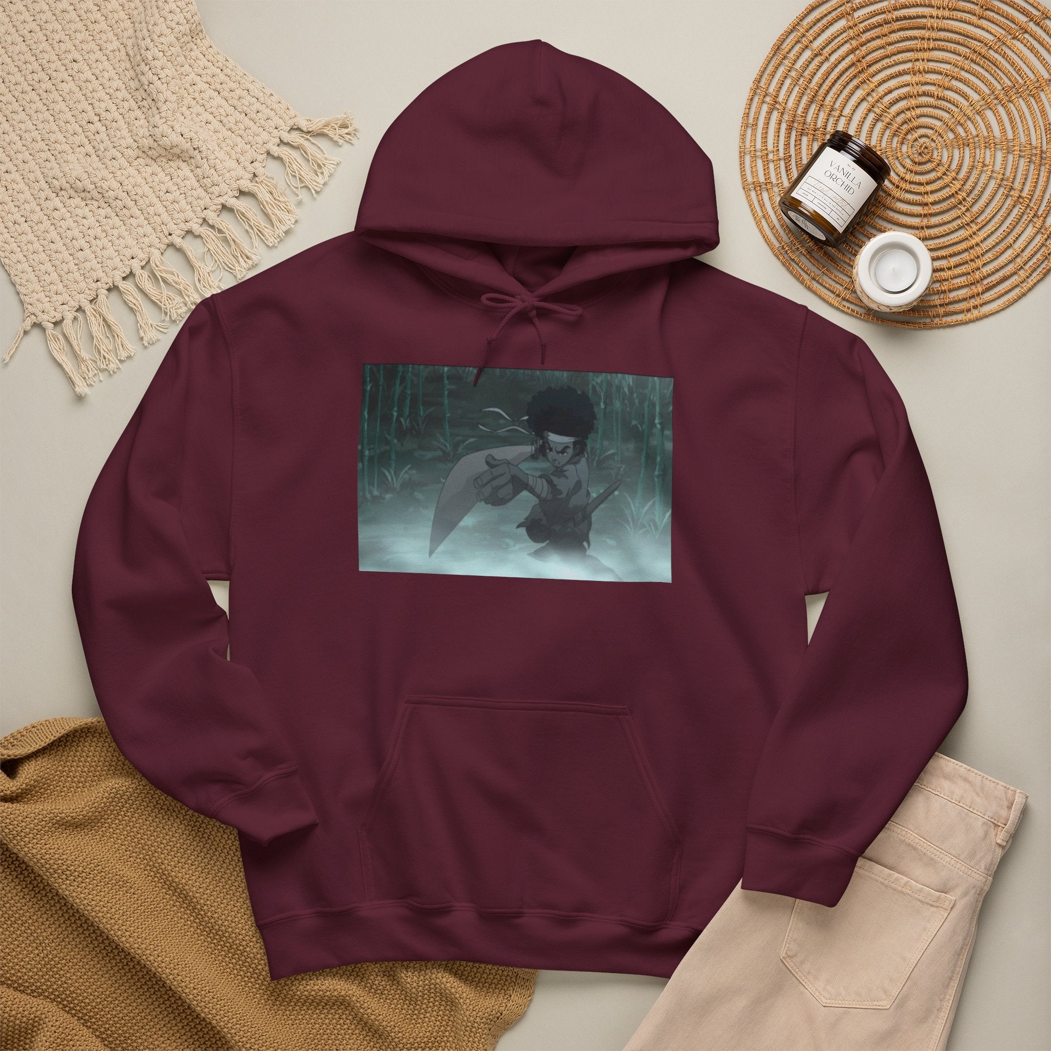 Moody Forest Angel Hoodie — Ethereal Wings Graphic Sweatshirt