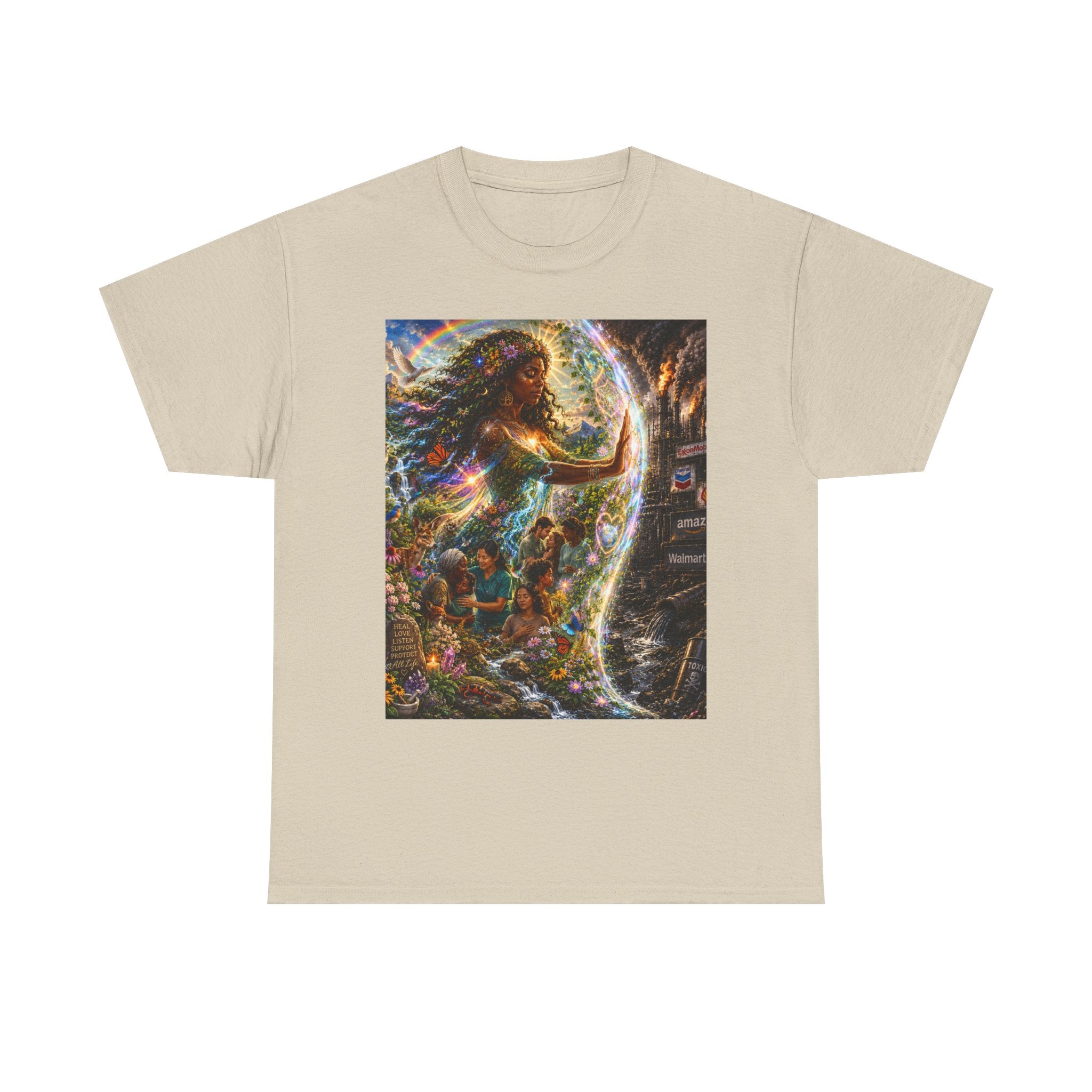 Cosmic Guardian Tee — Earth Mother Spiritual Graphic T-Shirt