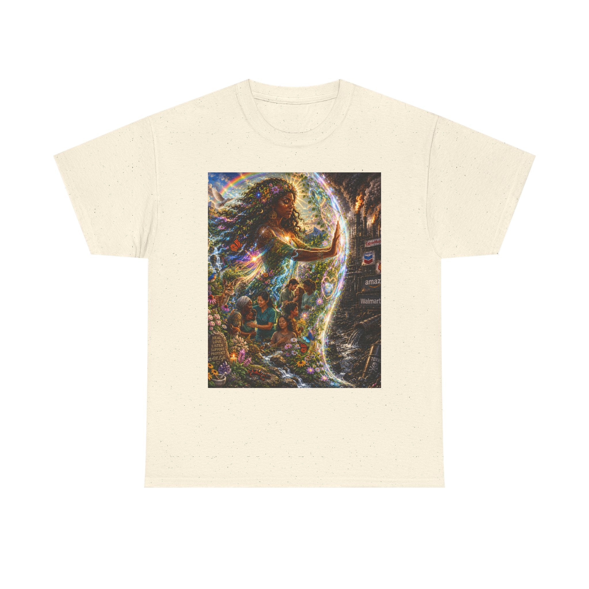 Cosmic Guardian Tee — Earth Mother Spiritual Graphic T-Shirt