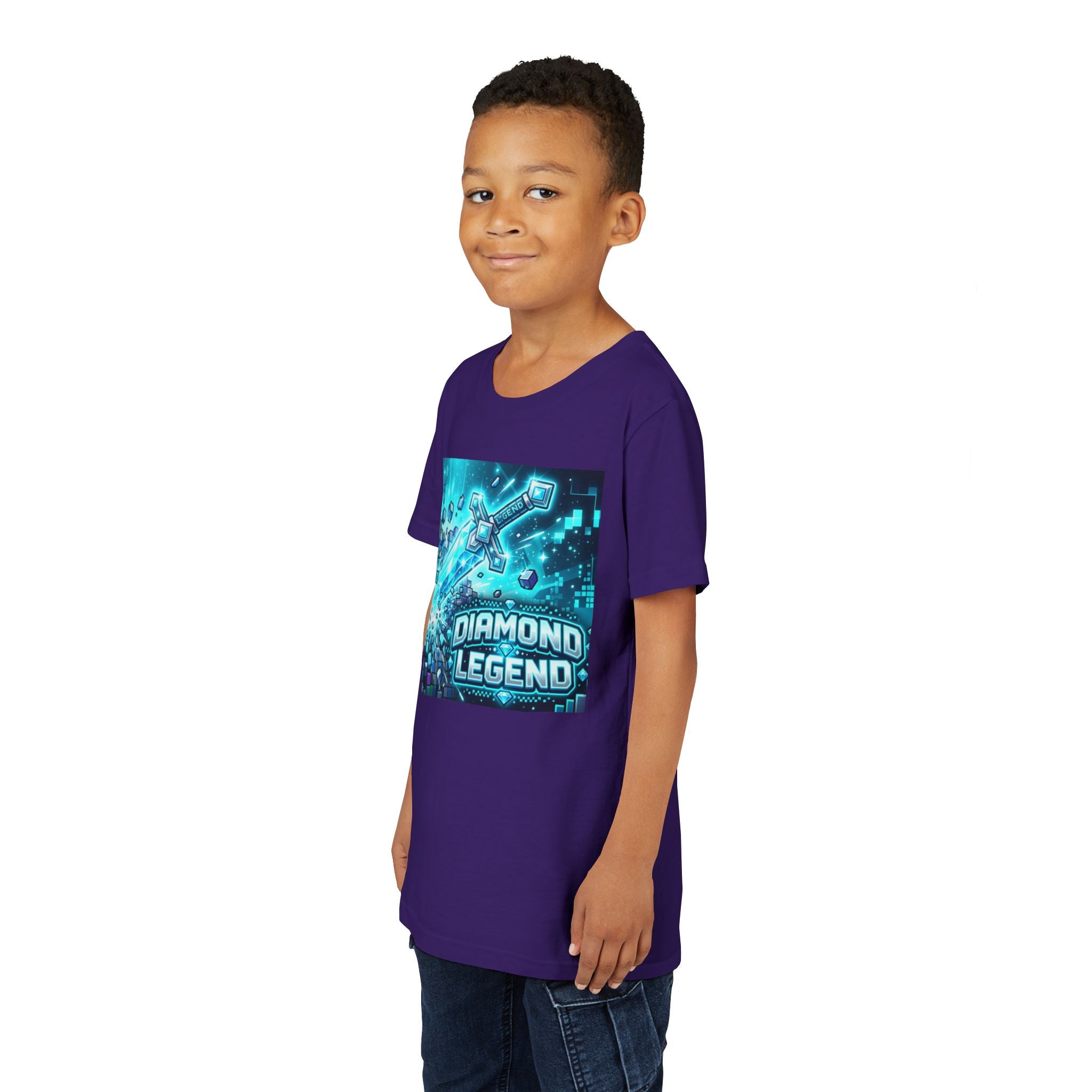 Youth Diamond Legend Tee — Pixel Minecraft-Style Gem Graphic Shirt