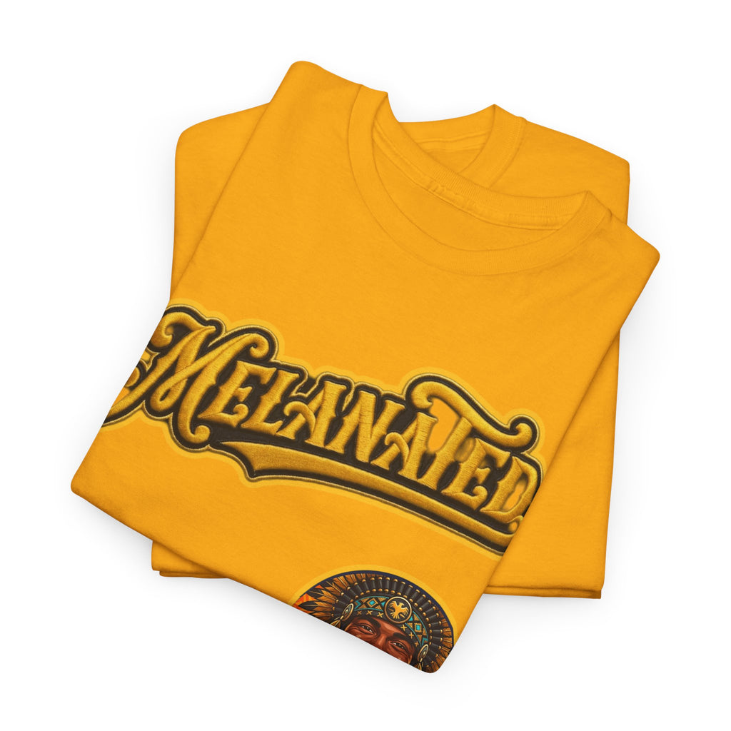 Melanated 19 Graphic Tee — Retro Script Logo & Gold Number Baseball Shirt