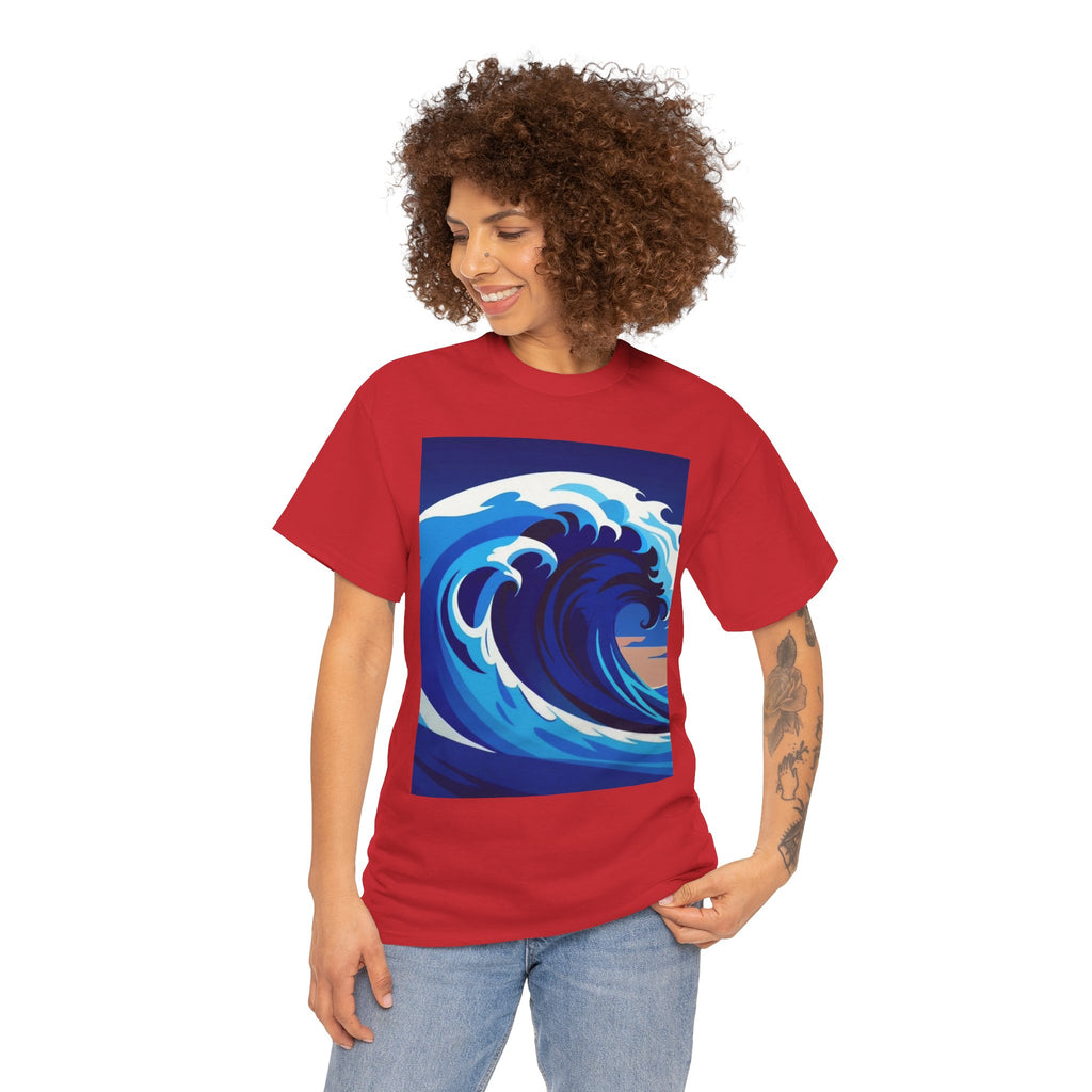 T-Shirt — Coastal Wave Graphic Tee (Ocean Sunset Wave Art)