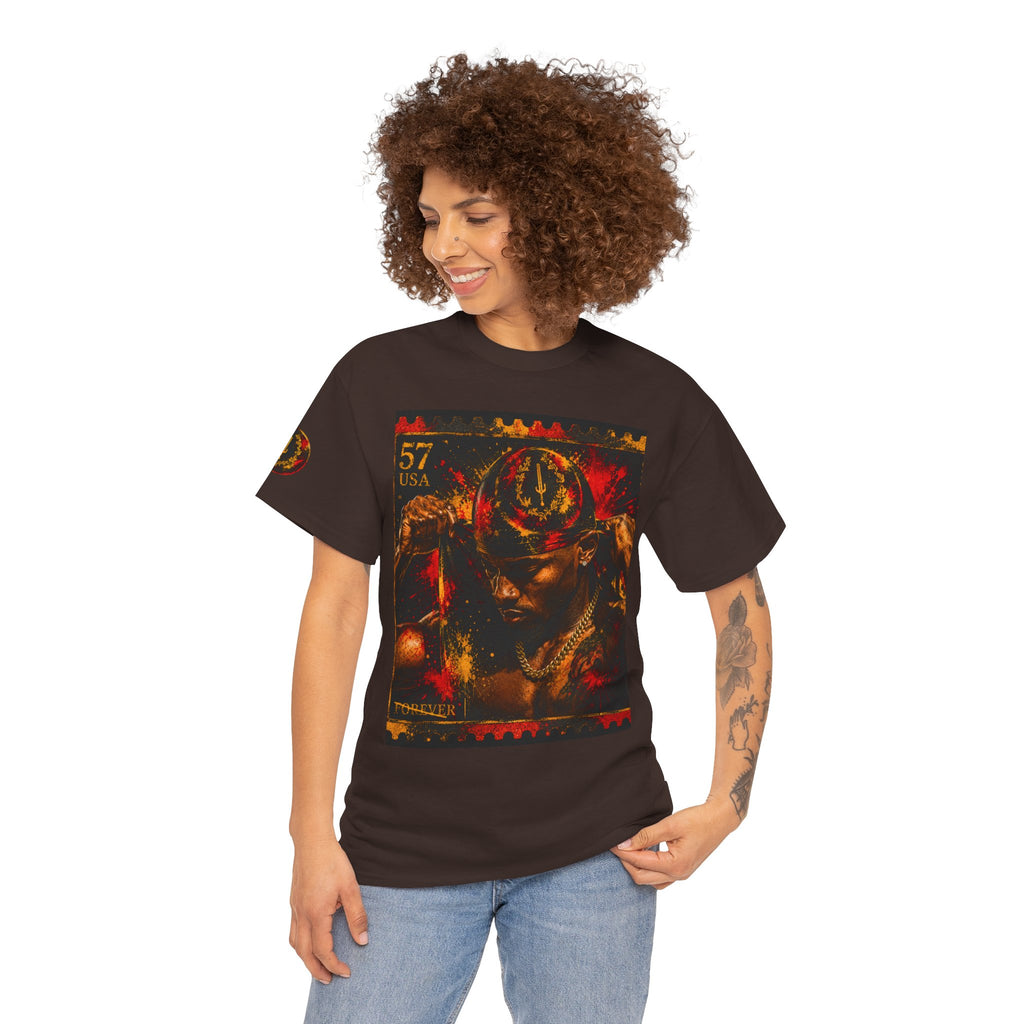 T-Shirt — Regal Afrocentric Portrait Tee (57 USA Stamp Design)