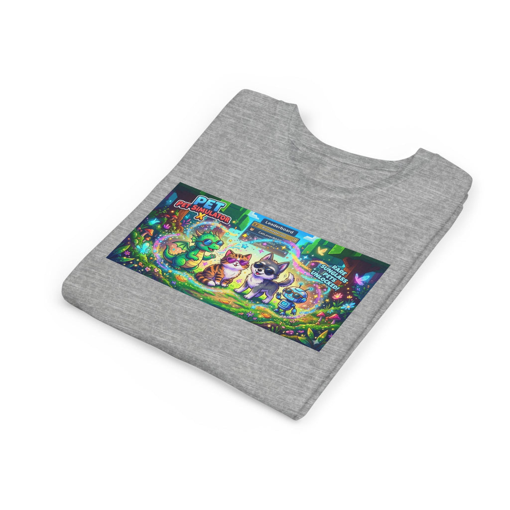 Cute Fantasy Pets Sunglasses Tee — Dragon, Cat, Wolf & Robot Pets