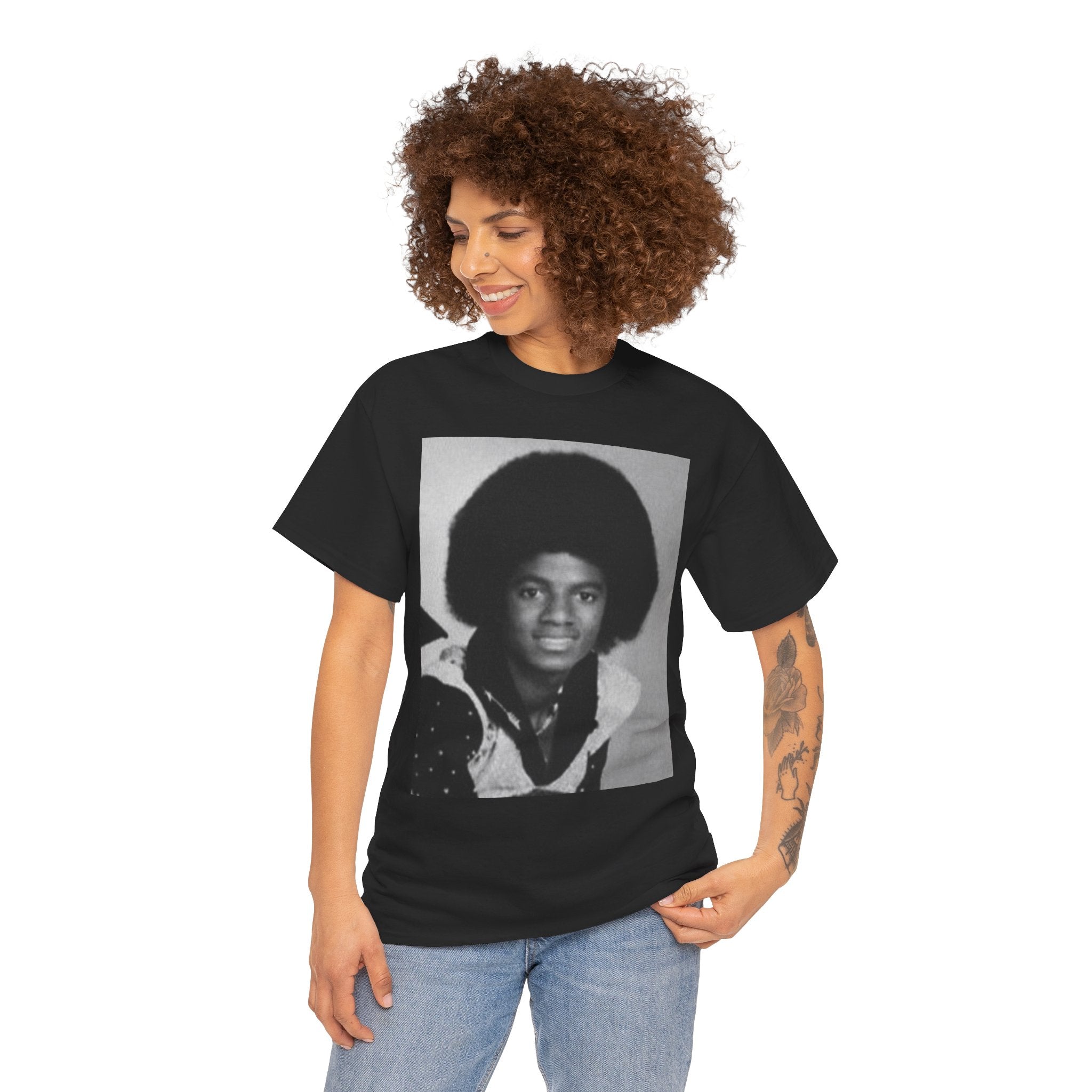 Graphic Tee — Retro Portrait Front with Black Power Fist Back