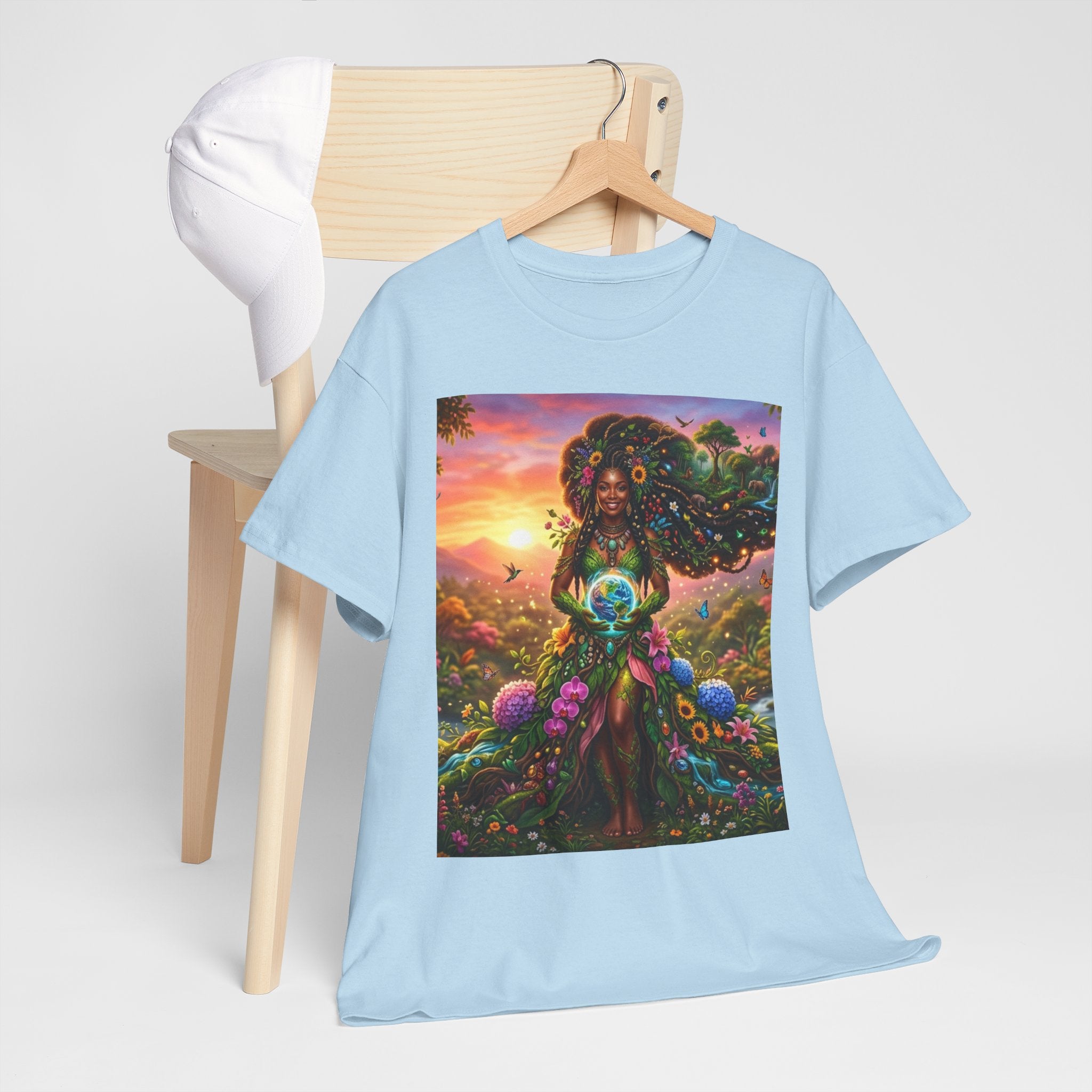 Earth Goddess T-Shirt — Vibrant Floral Nature Mother Graphic Tee