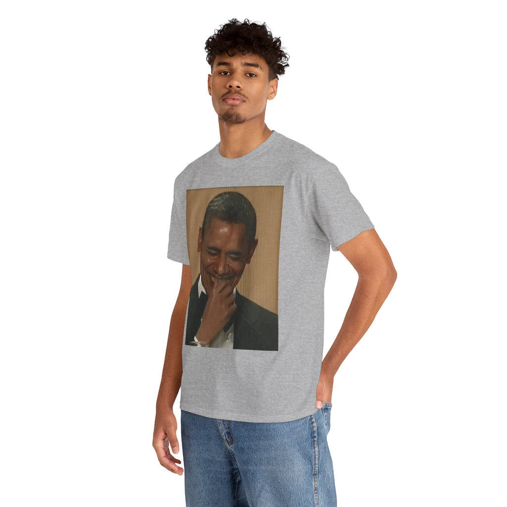 Laughing President Photo Tee — Vintage Smile Graphic T-Shirt
