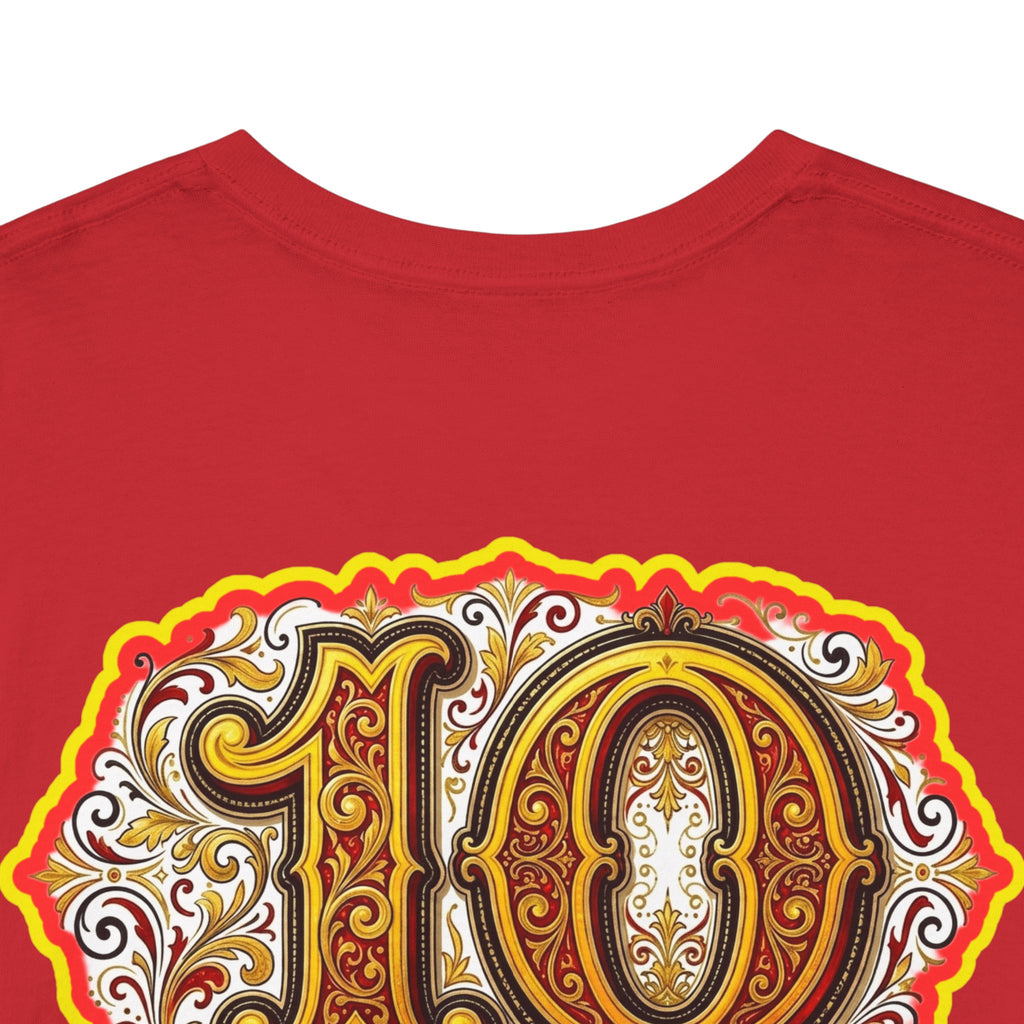 Fat Man Graphic Tee — Retro Boxing Design with '10' Back Patch