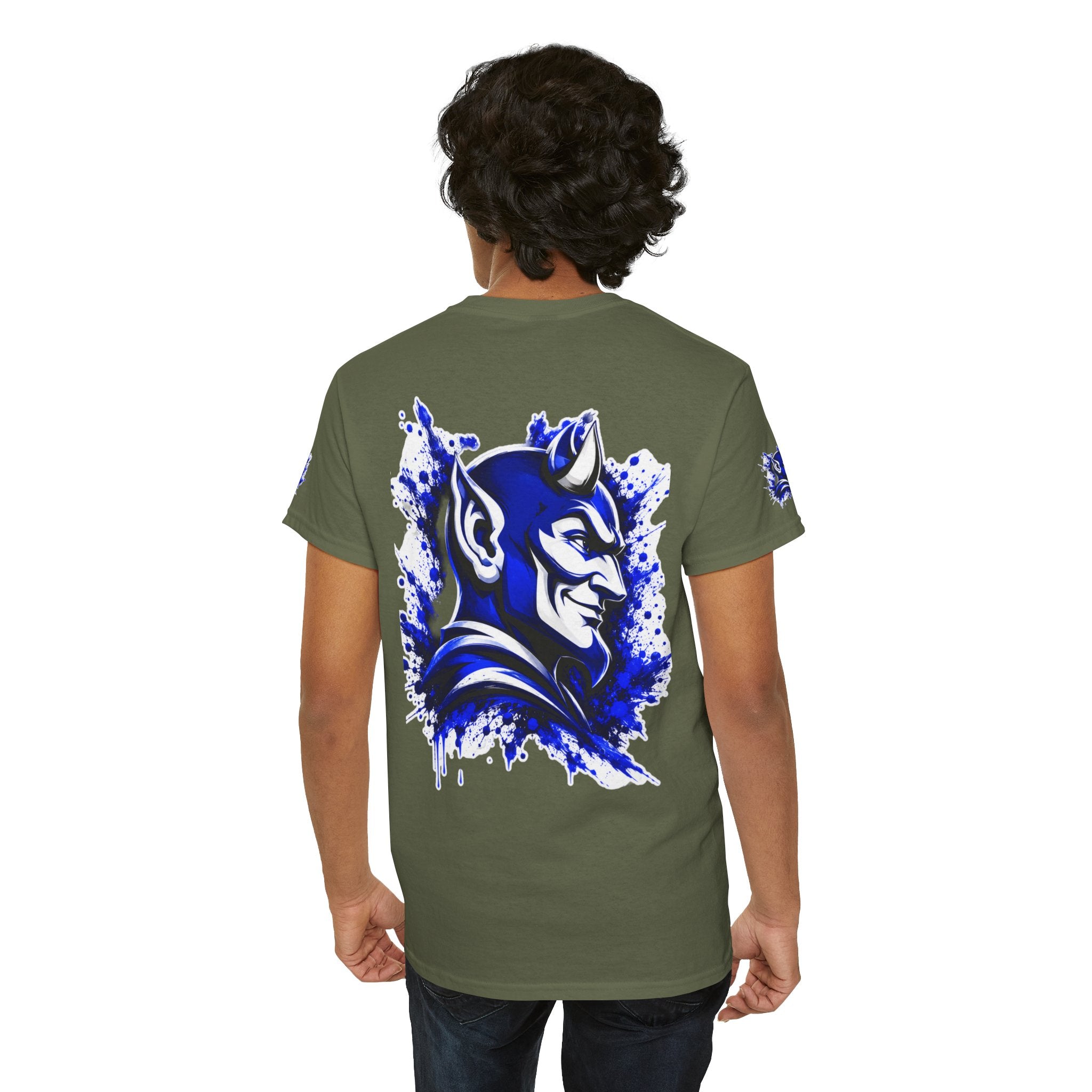 Duke Blue Devils Graphic Tee — Splatter Devil Logo T‑Shirt