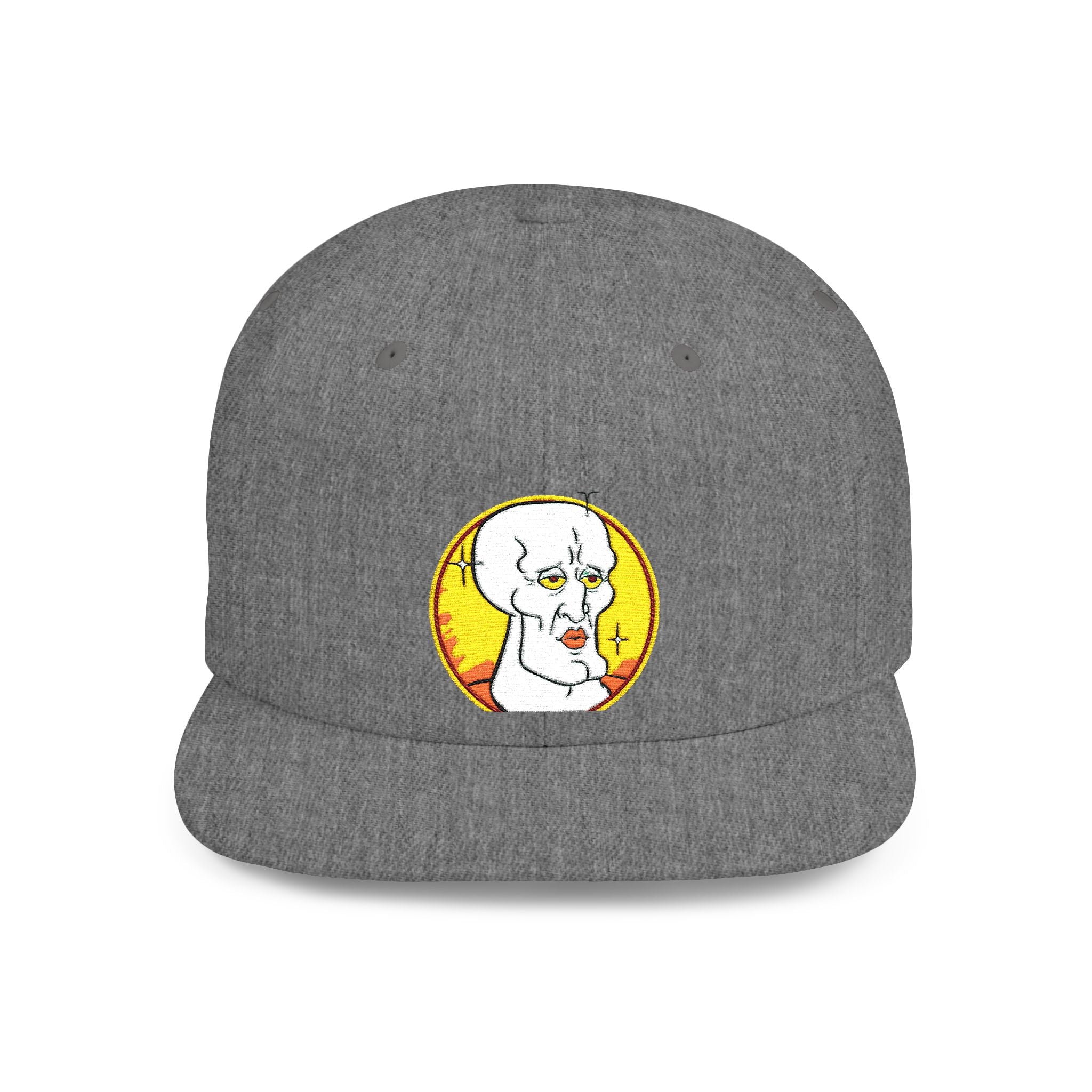 Snapback Hat — Cute Cat Holding Flower Patch, Cute Kawaii Cat Embroidered Cap