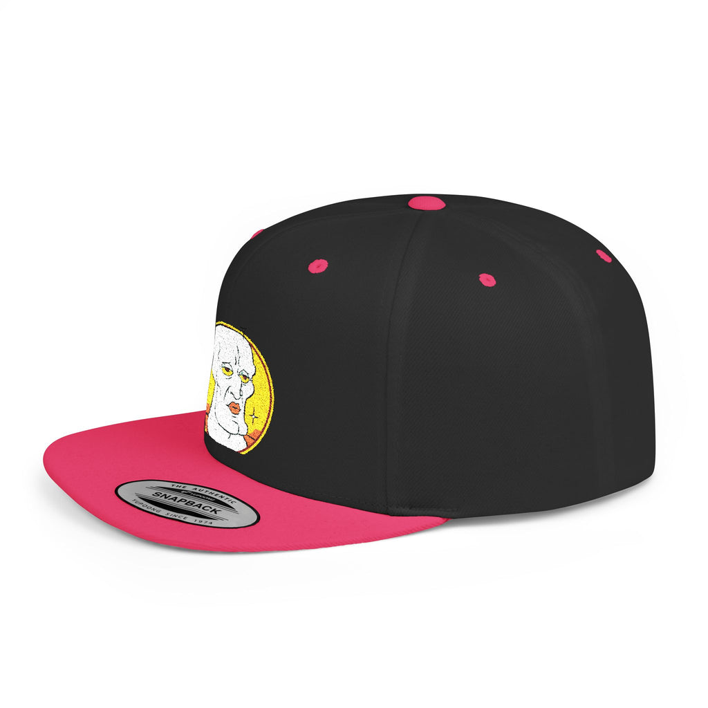 Snapback Hat — Cute Cat Holding Flower Patch, Cute Kawaii Cat Embroidered Cap