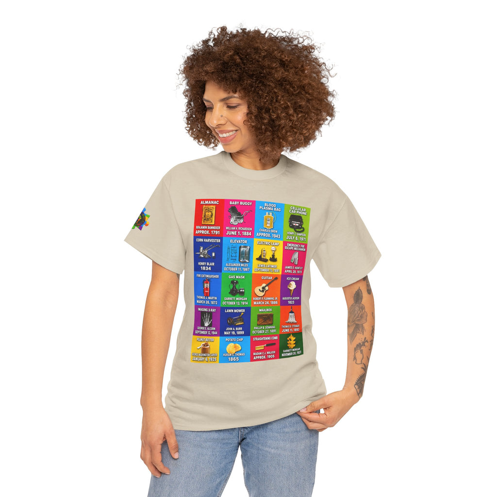 Black inventors Grid T‑Shirt — Colorful Historical Portraits Tee