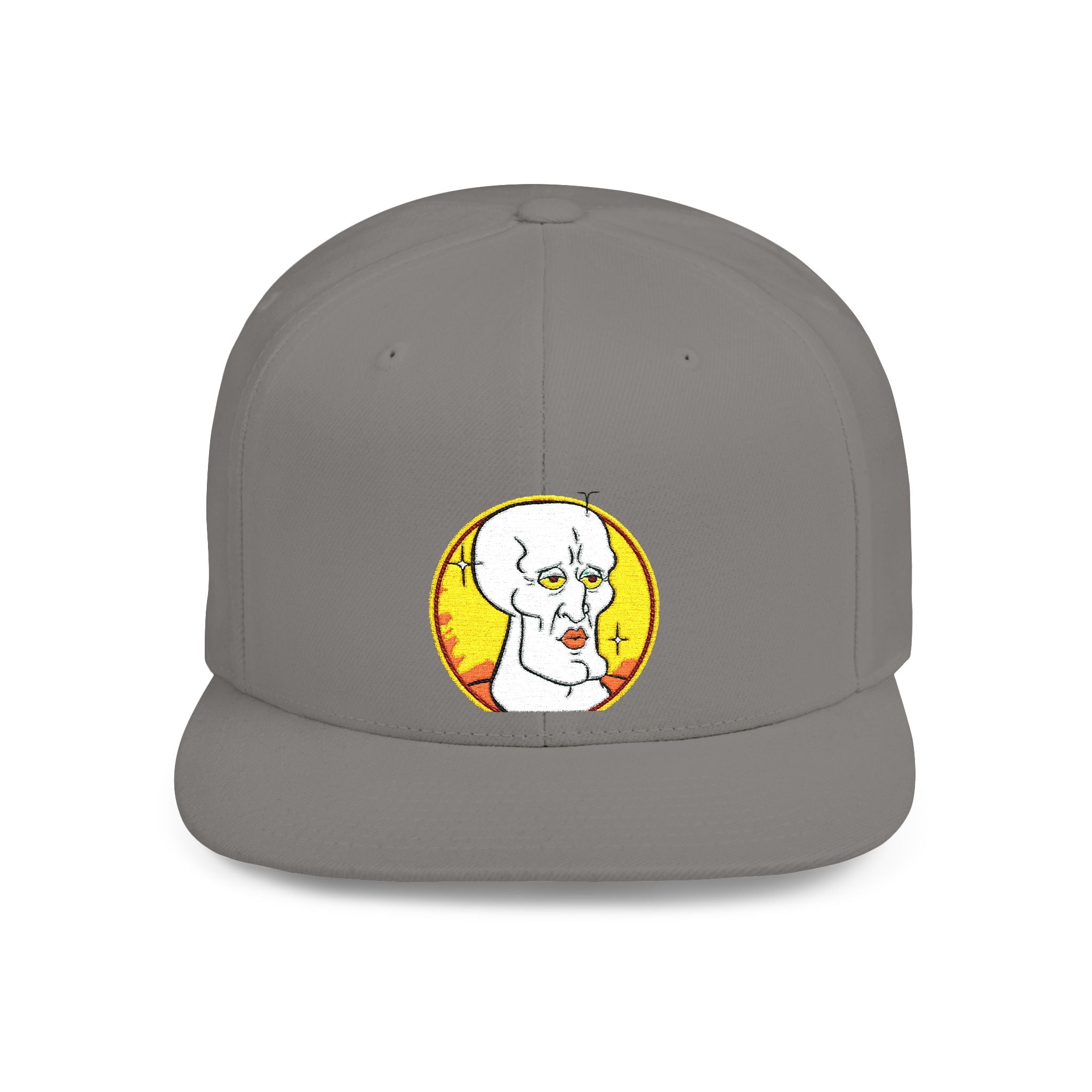 Snapback Hat — Cute Cat Holding Flower Patch, Cute Kawaii Cat Embroidered Cap