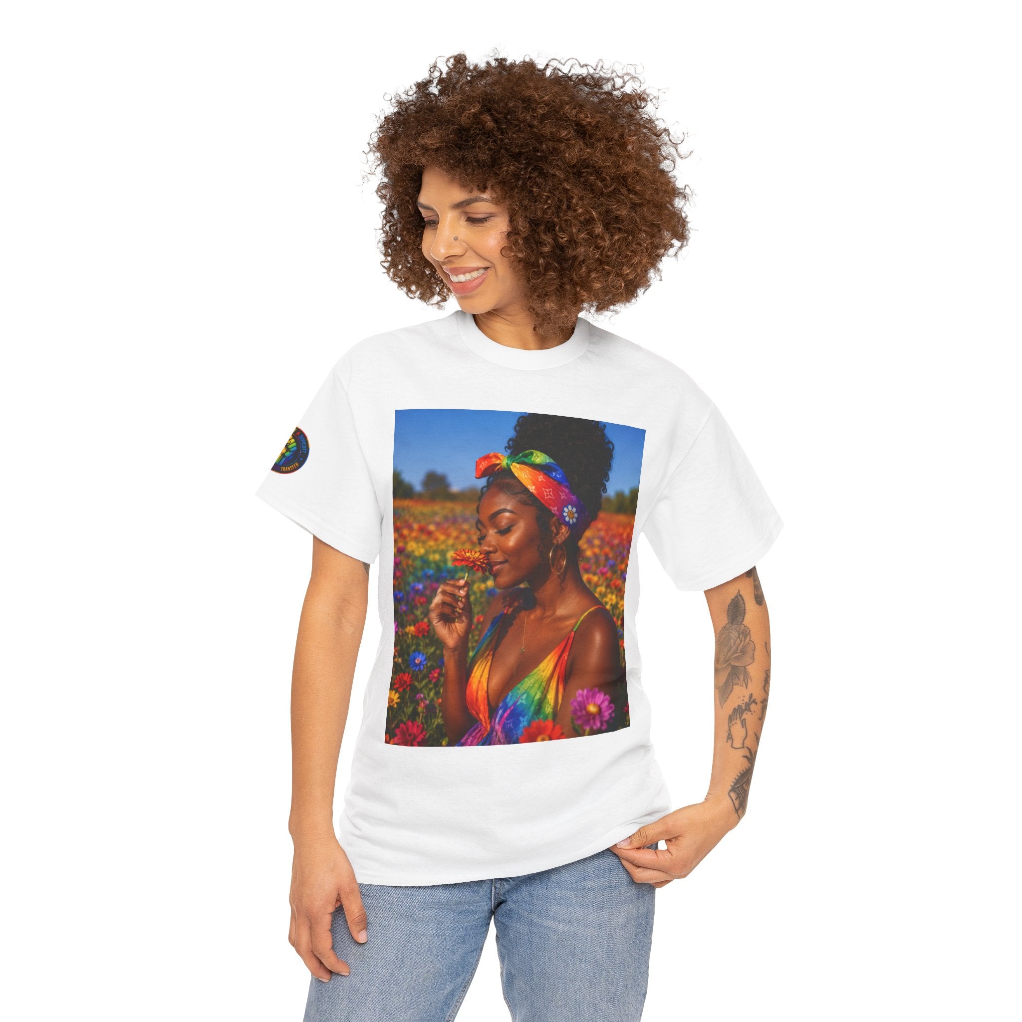 T-Shirt — Rainbow Empowerment Portrait Tee ("This Is Not A Boycott, This Is A Human Transaction")