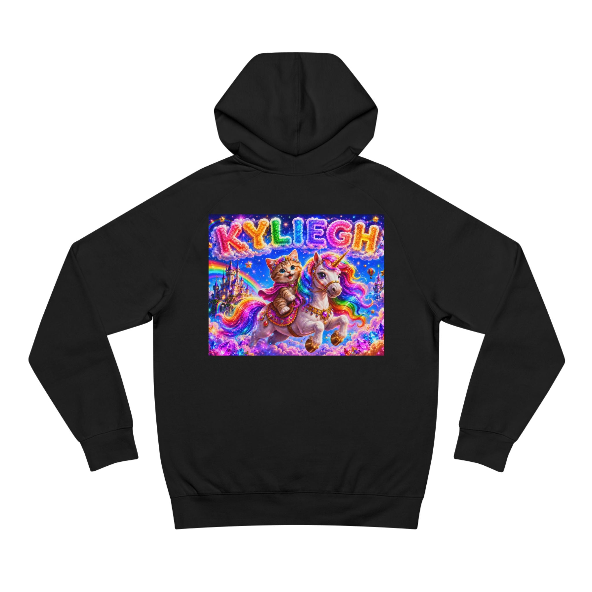 KYLIEGH Rainbow Pony Hoodie — Personalized Cute Unicorn Graphic Pullover