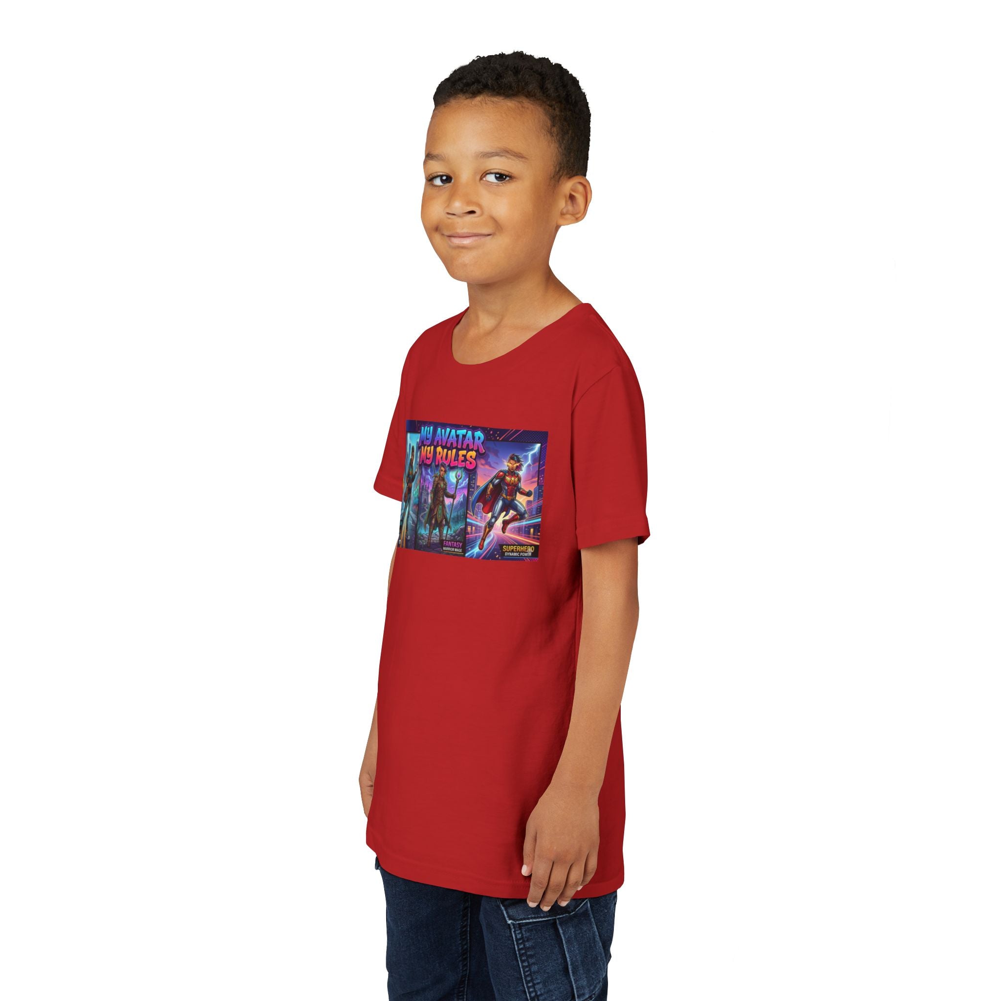 Youth Tee — “MY AVATAR MY RULES” Customizable Character Graphic