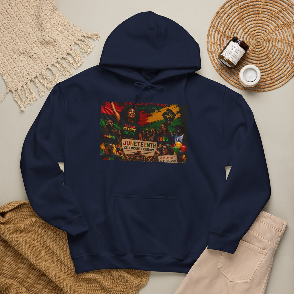 Juneteenth Celebration Hoodie — Juneteenth 1865 Freedom Retro Graphic Hooded Sweatshirt