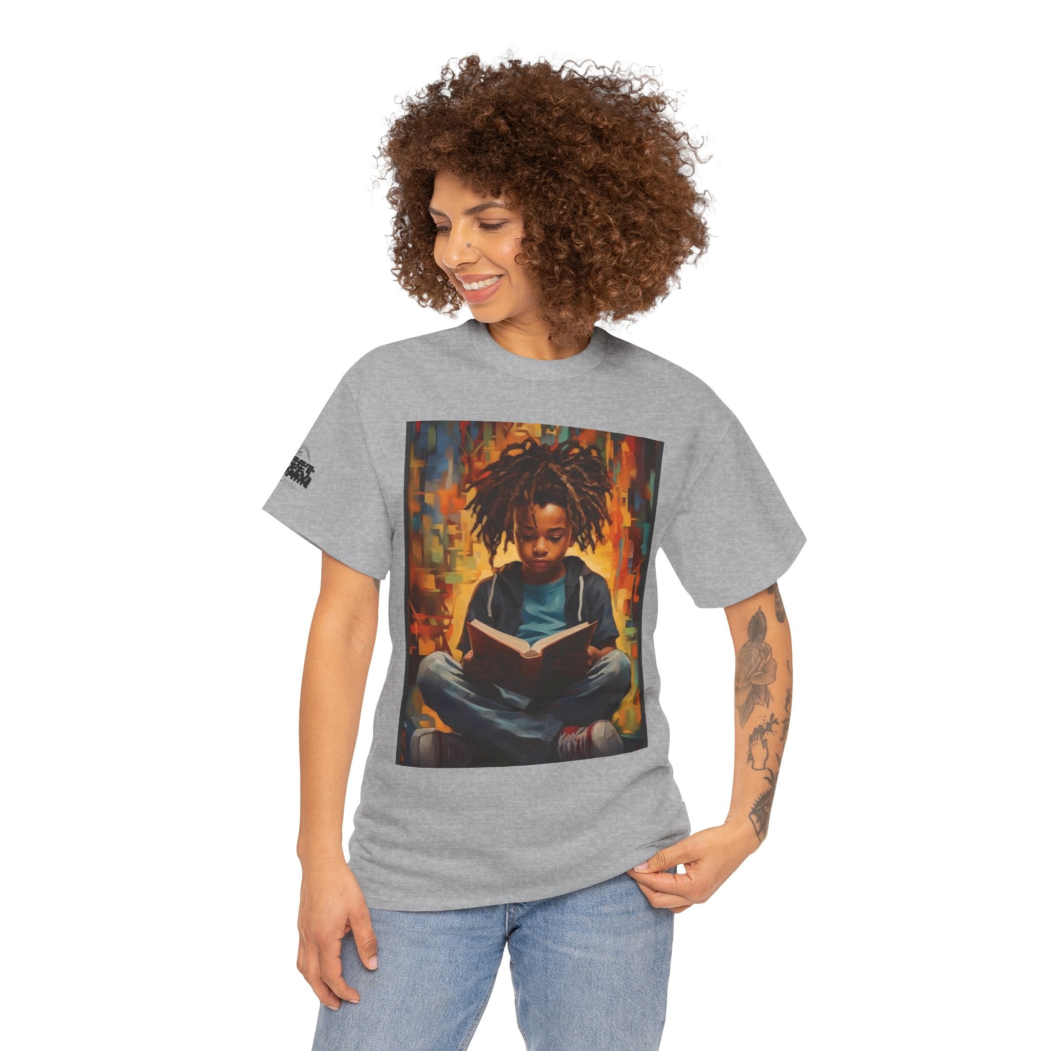 Graphic Tee — 'This Is Not A Boycott, This Is A Wealth Transfer' Back Print with Reading Child Artwork
