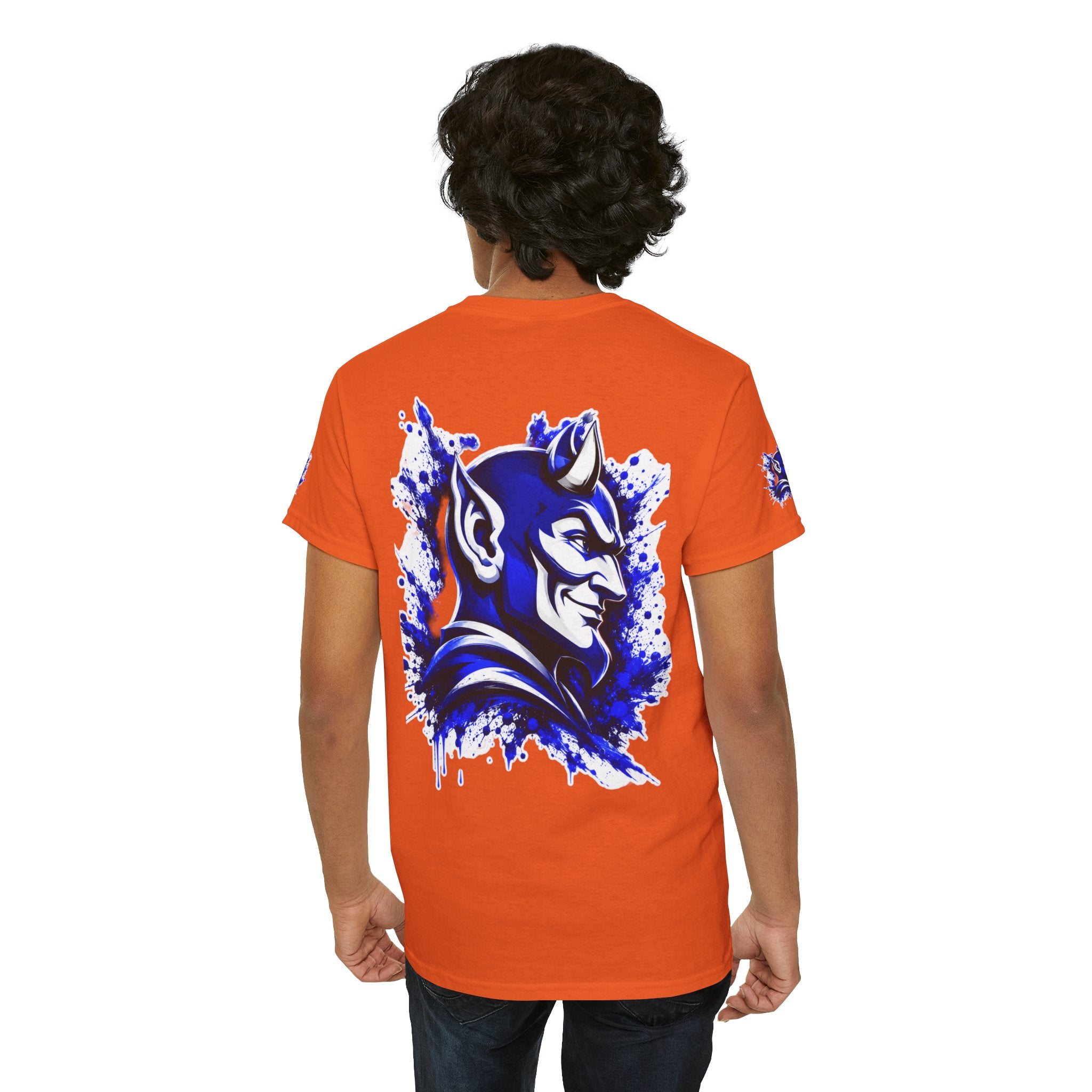 Duke Blue Devils Graphic Tee — Splatter Devil Logo T‑Shirt