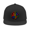 Wealth Transfer Snapback Hat — Rainbow Graffiti Cap