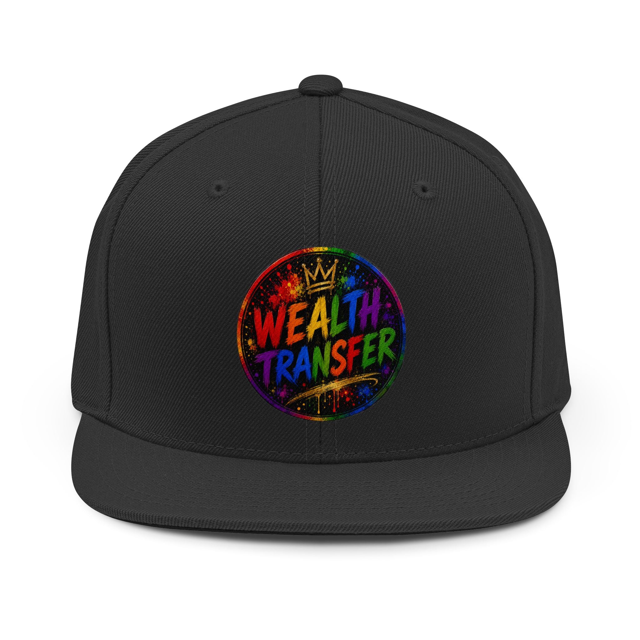 Wealth Transfer Snapback Hat — Rainbow Graffiti Cap