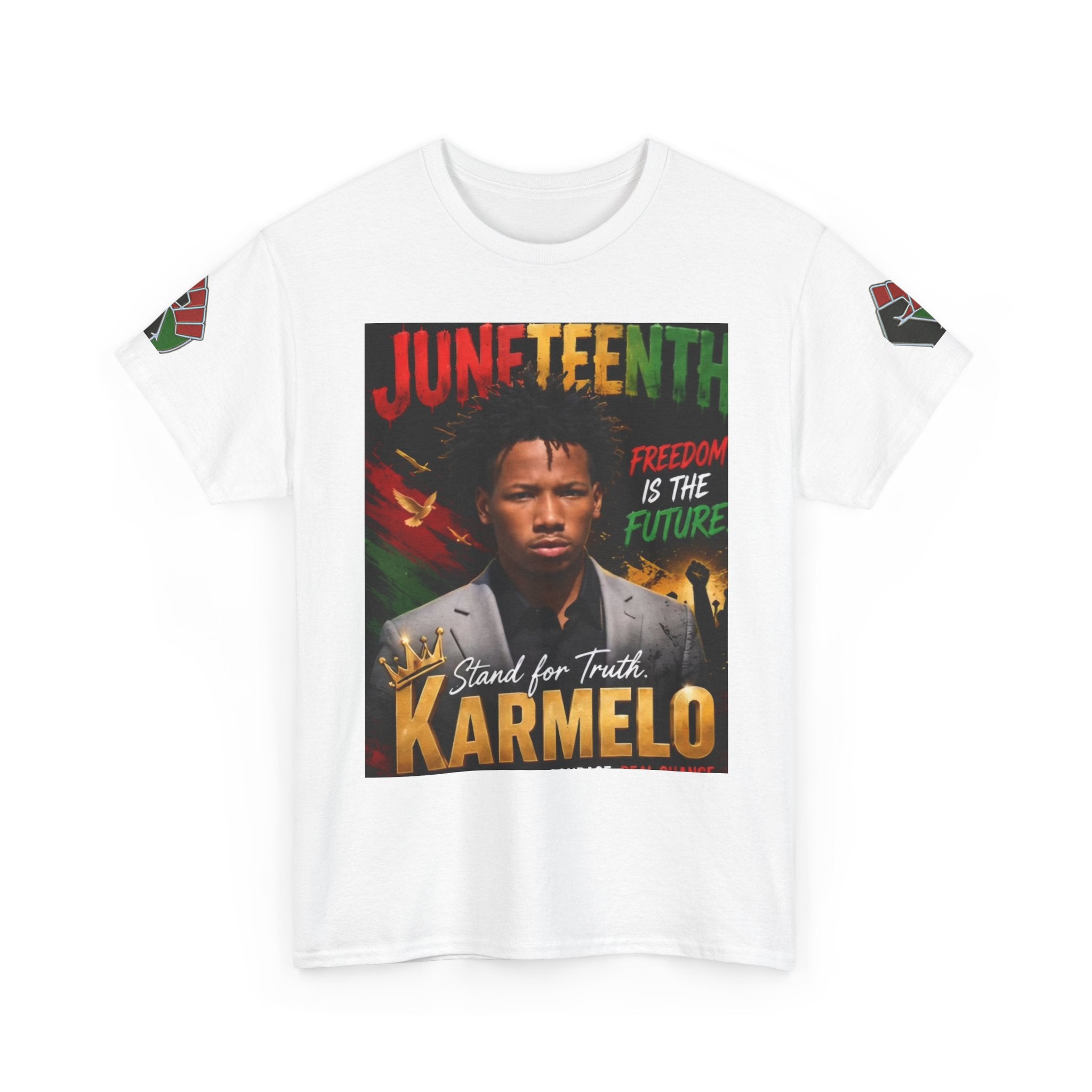 Juneteenth Fist Tee — "Freedom Is The Future" Karmelo Tribute Shirt