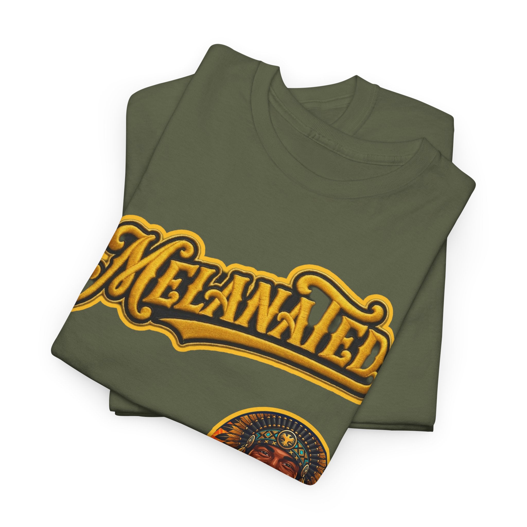 Melanated 19 Graphic Tee — Retro Script Logo & Gold Number Baseball Shirt