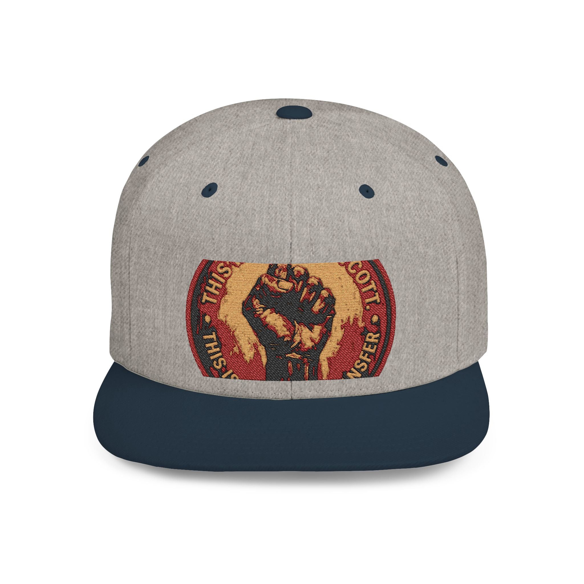 Raised Fist Snapback Hat – Vintage Protest Emblem Flat Bill Cap