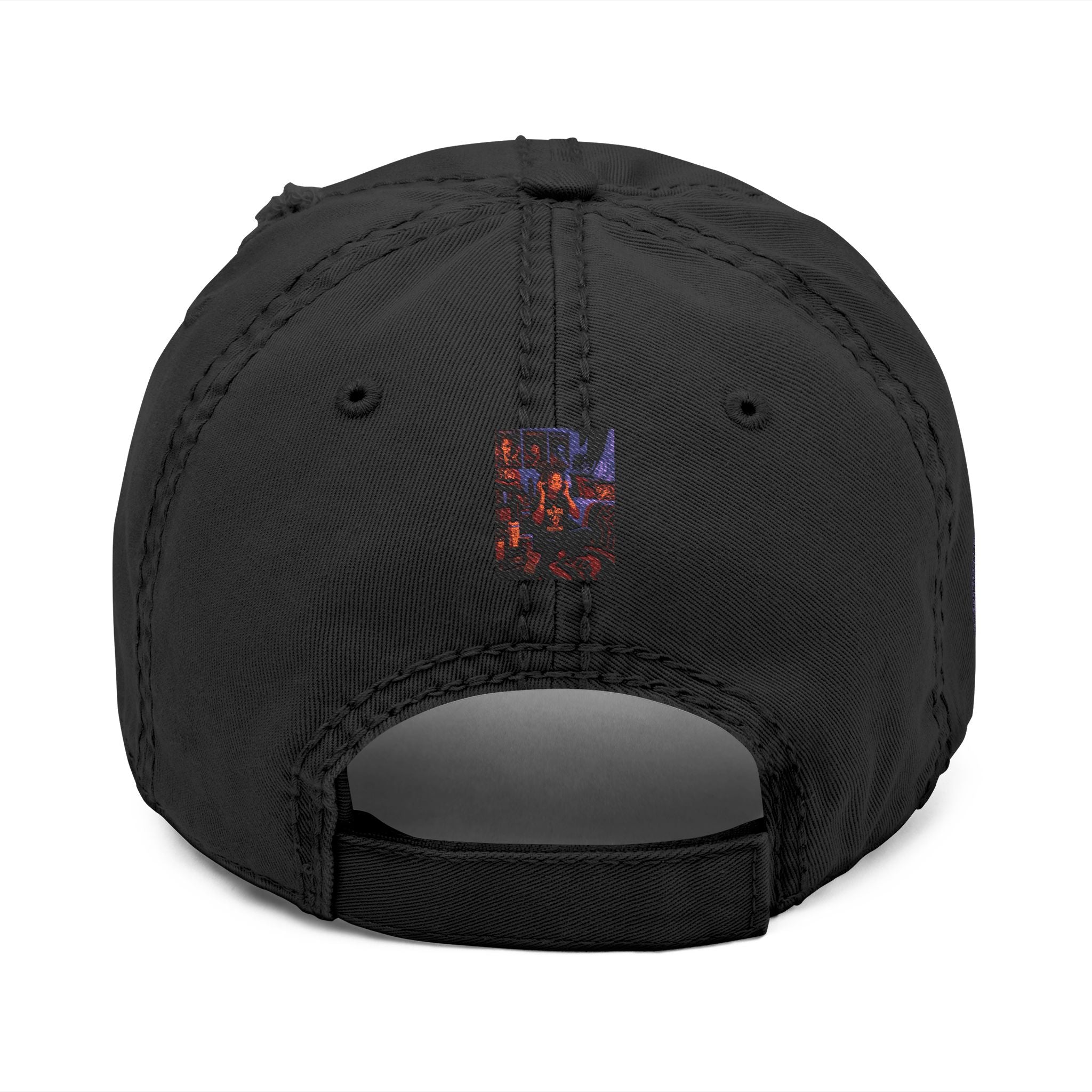 Distressed Embroidered Dad Hat — Raised Fist Logo (Purple)
